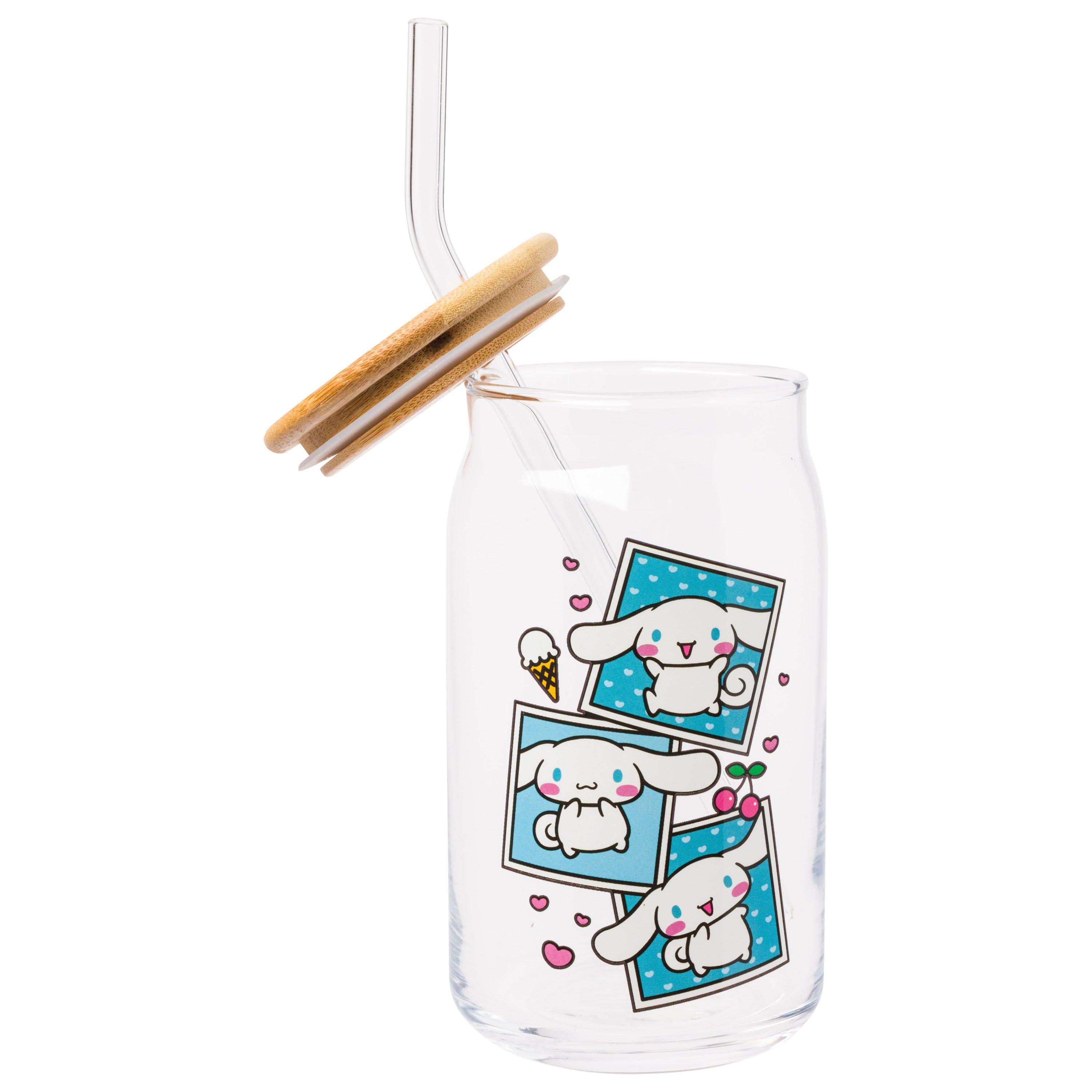 Sanrio Cinnamoroll Snapshot 16oz Glass Tumbler with Bamboo Lid and Glass Straw