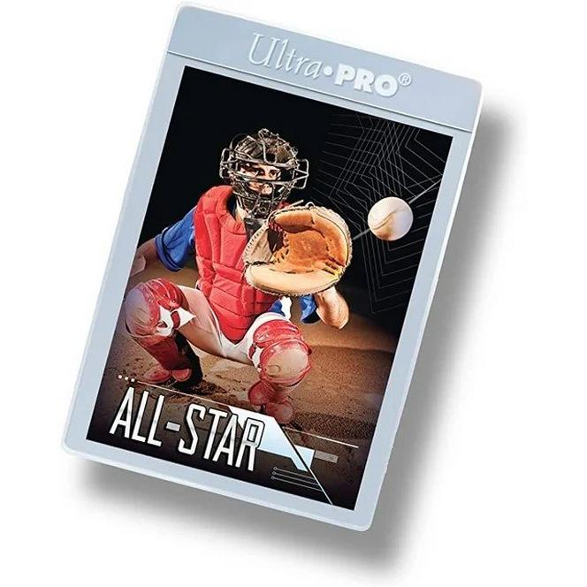 ultra pro card sleeves semi rigid Holder 1/2" Lip Clear PVC for Trading Cards Fits 2.5" x 3.5" up to 35pt Card Grading Sleeves for Storage, Shipping, TCG They enhance your enjoyment of the hobby Ultra Pro: Tall Semi-Rigid Card