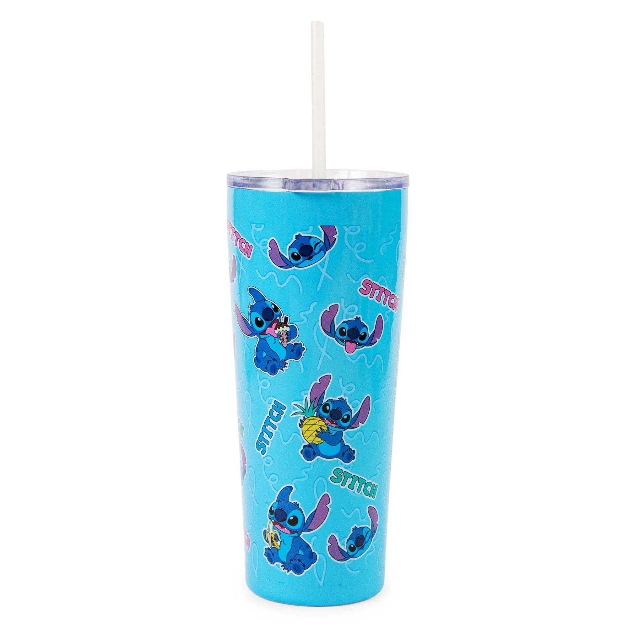 Toynk Silver Buffalo Disney Lilo & Stitch Snack Toss Double-Walled Stainless Steel 22oz Tumbler