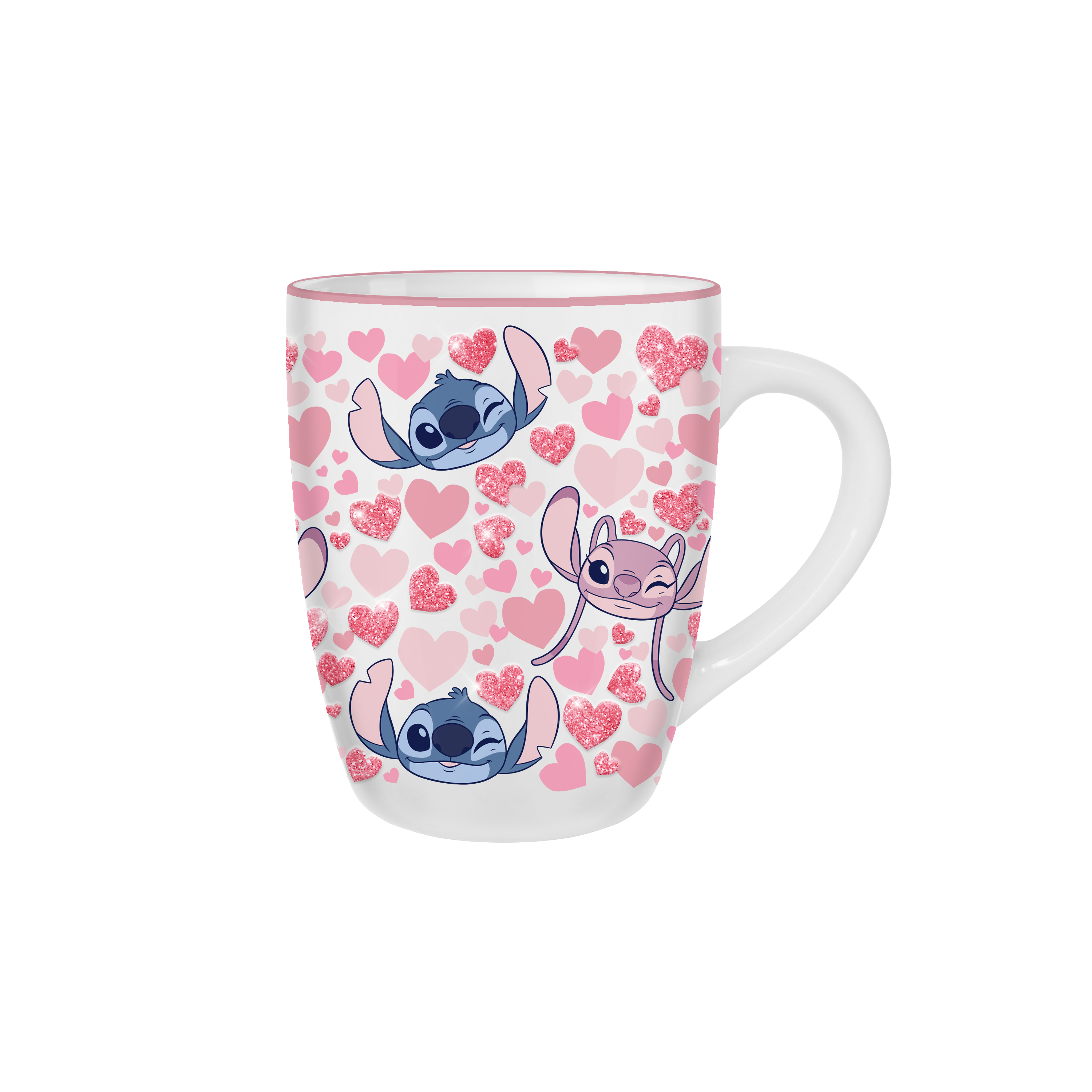 Lilo and Stitch - Stitch and Angel Hearts Pattern Glitter