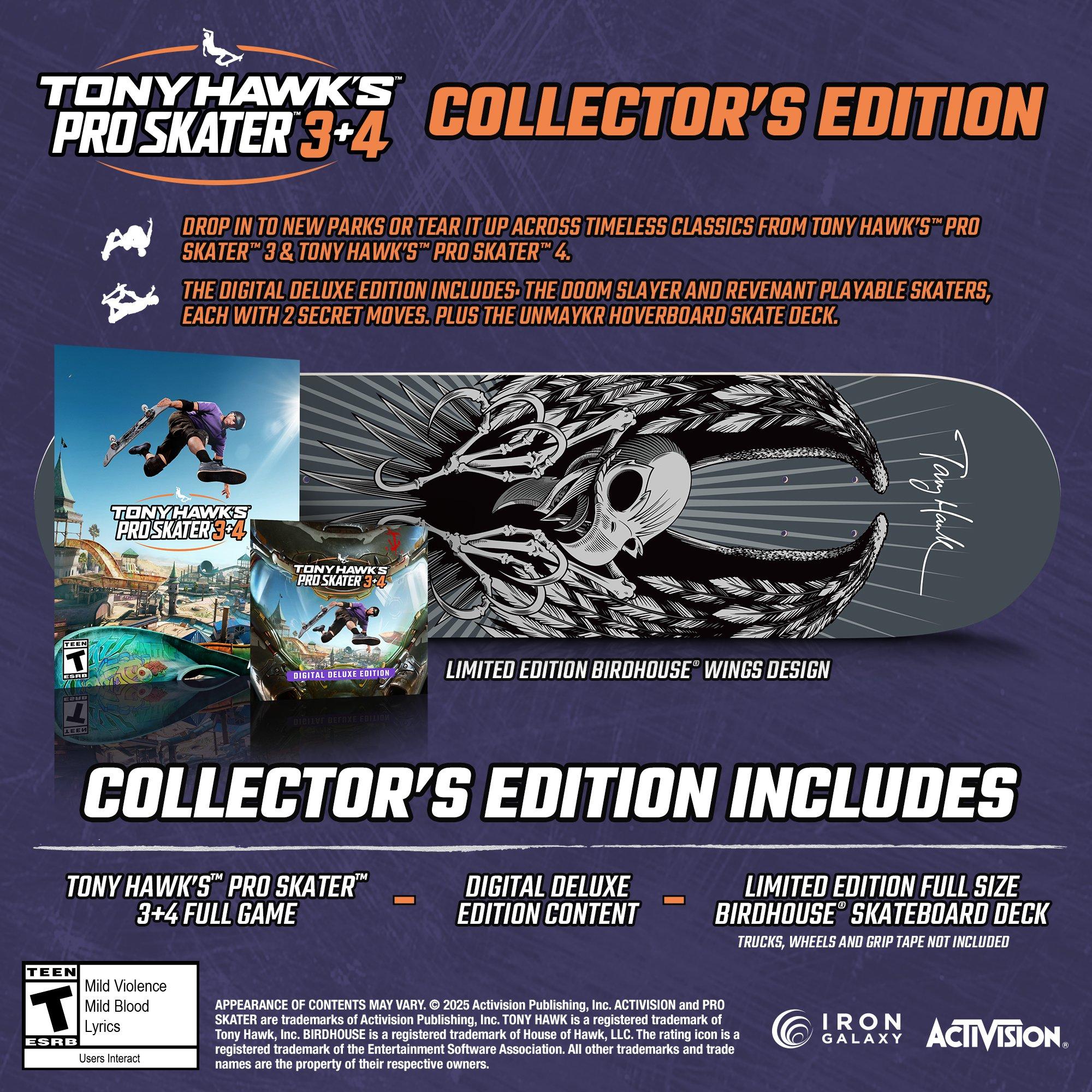 Tony Hawk&rsquo;s Pro Skater 3 and 4 Collector&rsquo;s Edition - Nintendo Switch