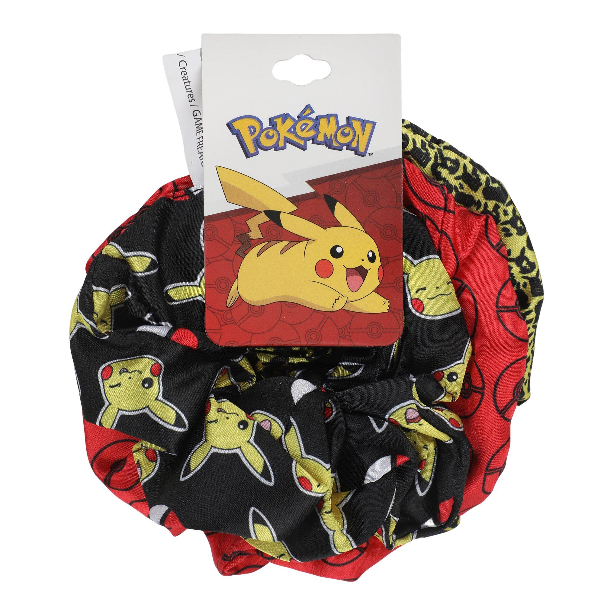 Pokemon Pikachu and Pokeball Scrunchie Set 3-Pack