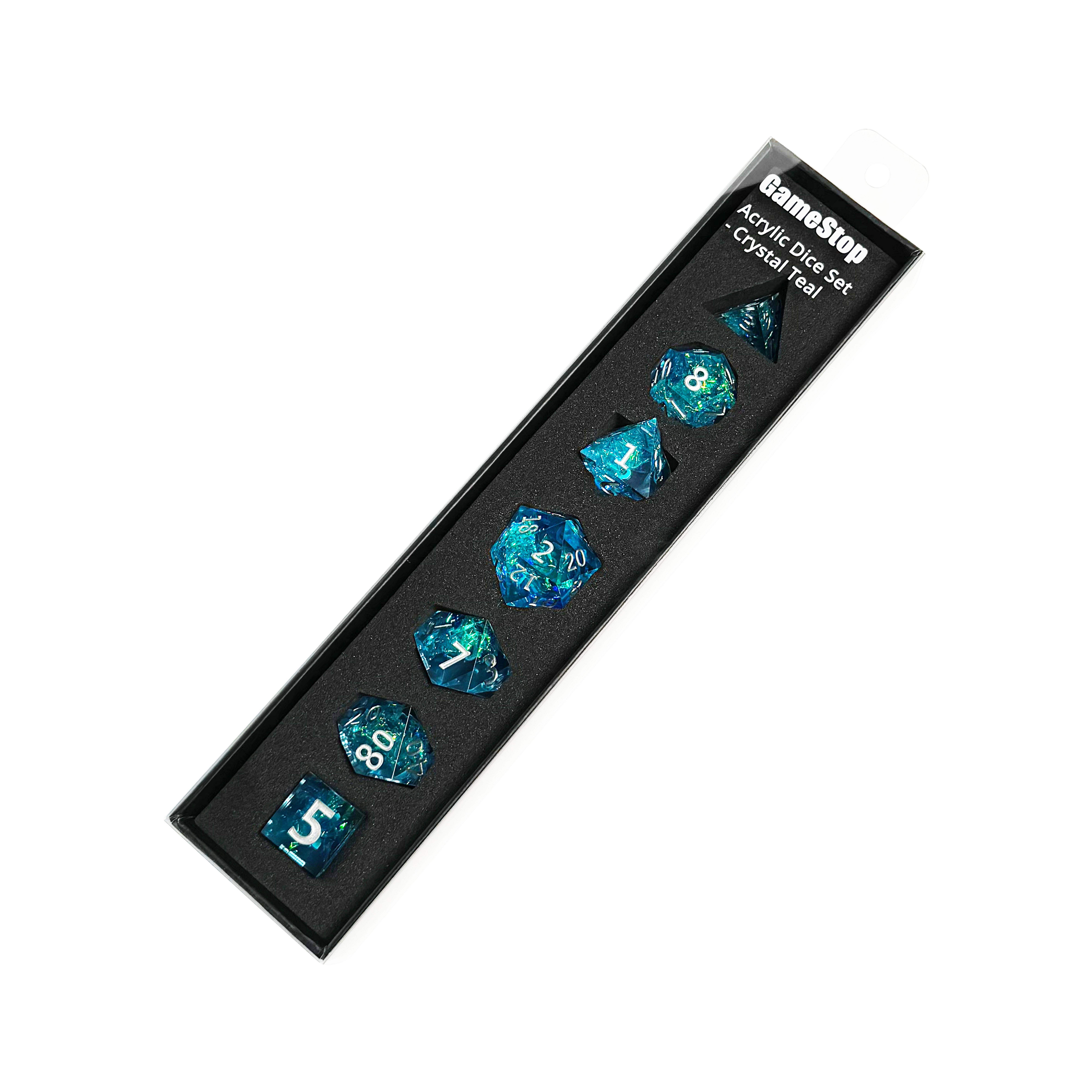 GameStop Sharp Edge Acrylic Dice Set- Light Blue