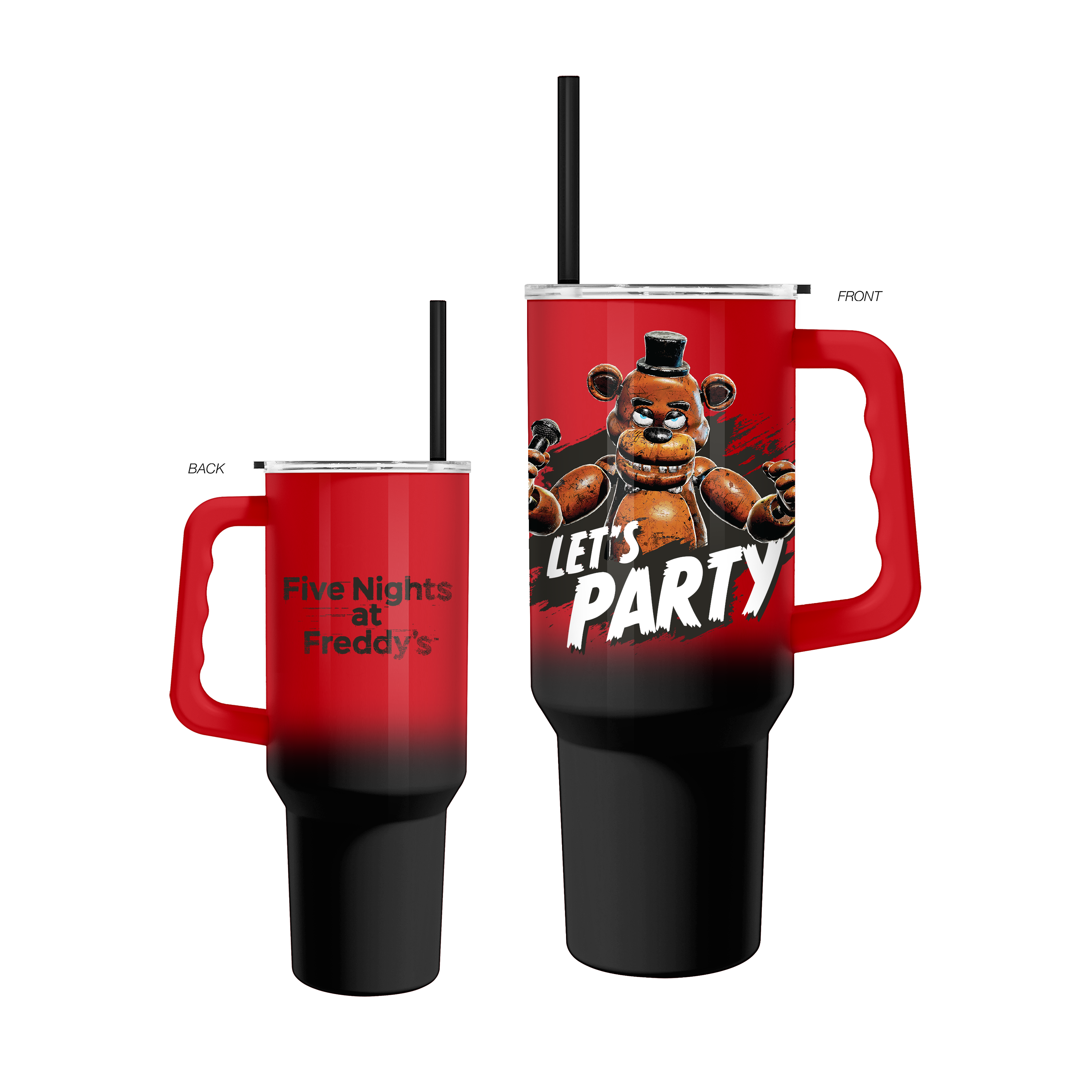 Five Nights At Freddy's Special Delivery Freddy Let's Party Ombre 40oz Stainless Steel Tumbler with Handle