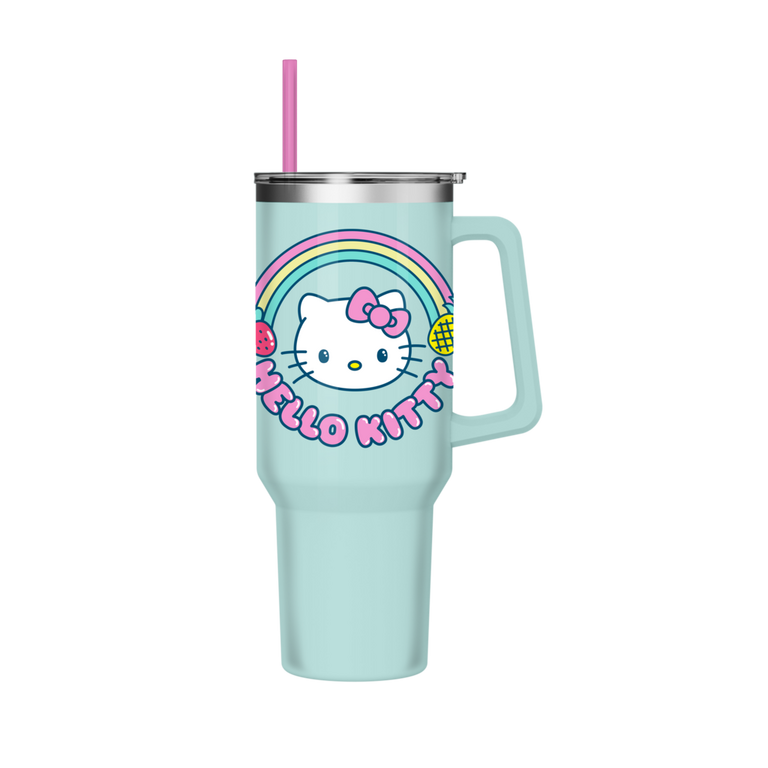 Sanrio Hello Kitty Fruit Rainbow 40oz Stainless Steel Tumbler with Handle