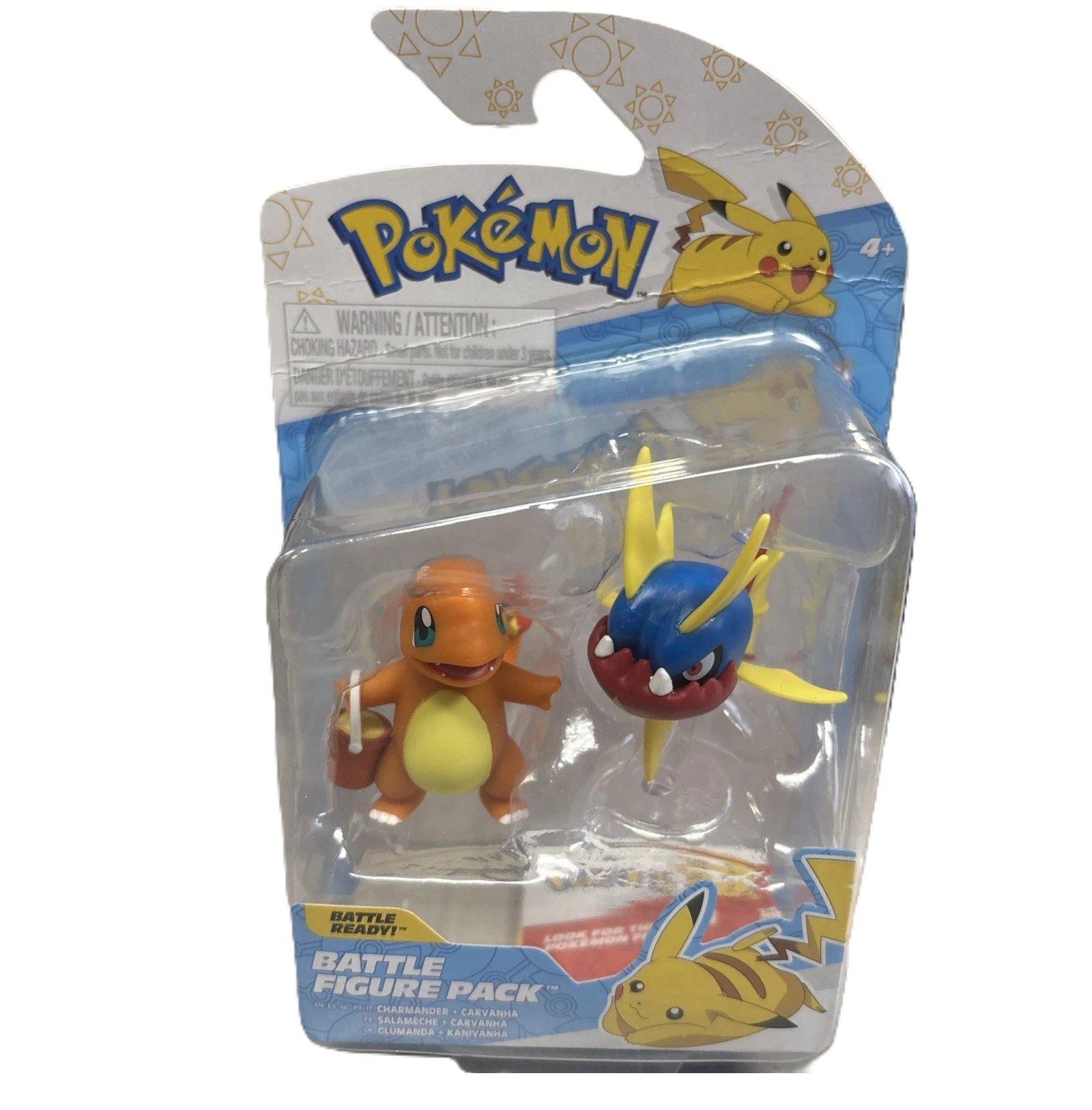 Jazwares Pokemon Charmander and Carvanha 2-in Battle Figure Set 2 