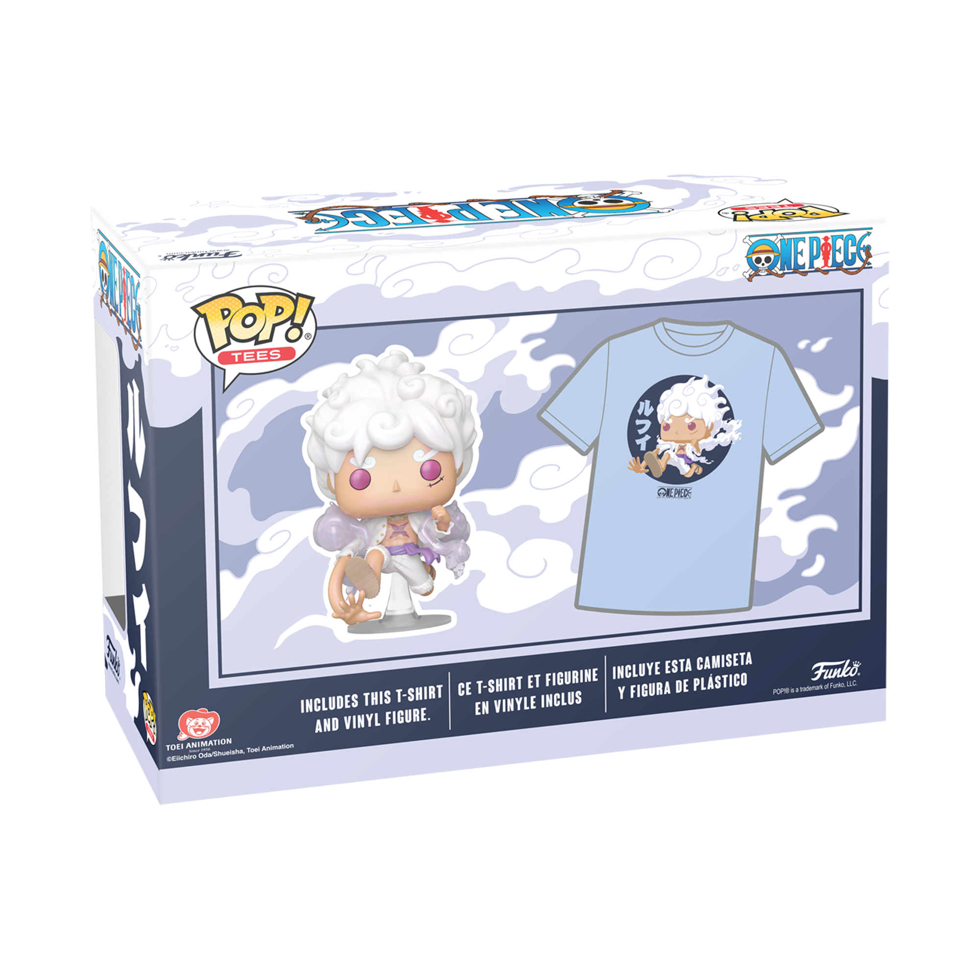 Funko POP! and Tee: One Piece Gear Five Luffy 5.35-in Vinyl Figure and Short Sleeve Unisex T-Shirt