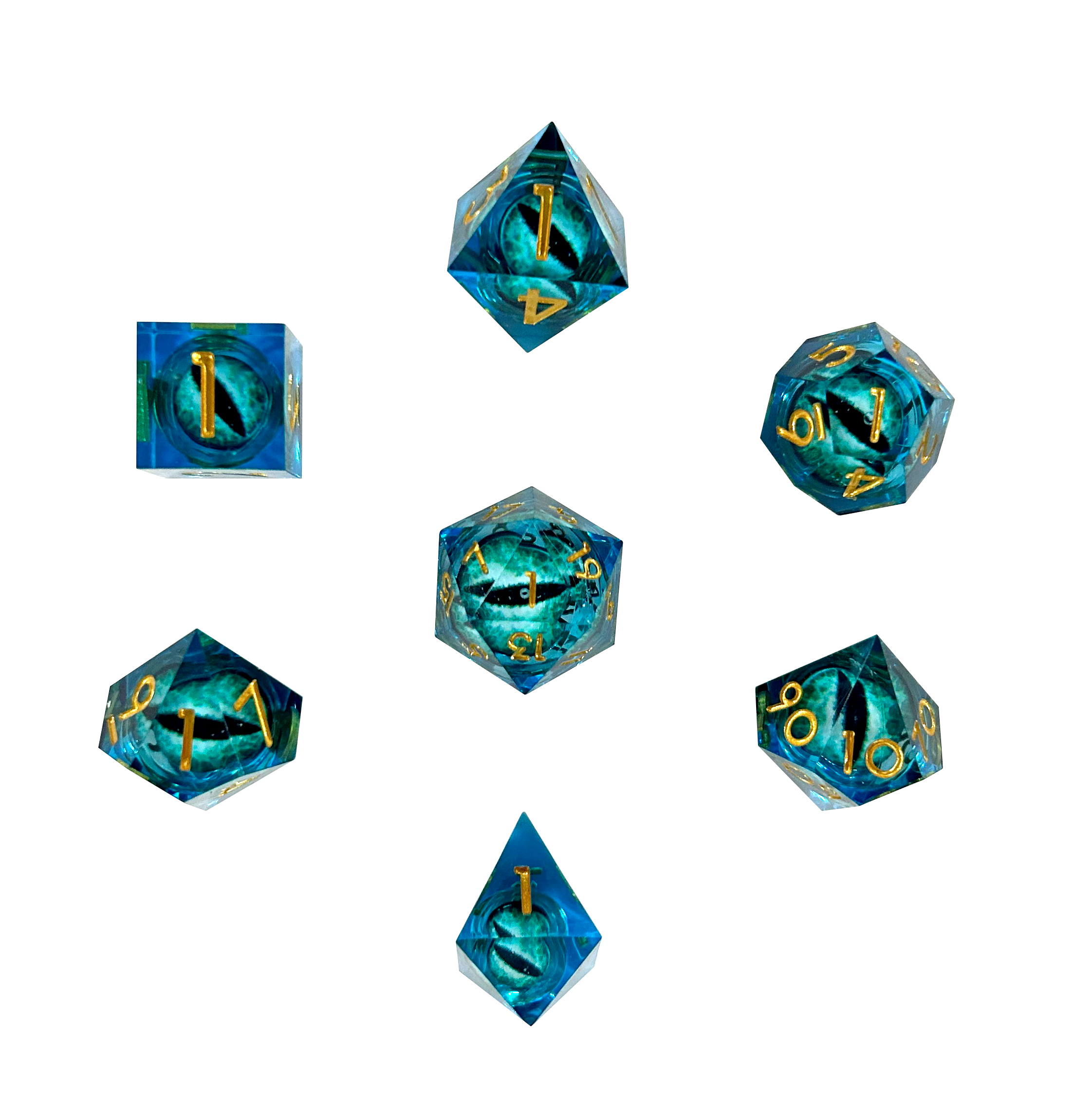 GameStop Dragon Eye Dice 7-Piece Set - Teal