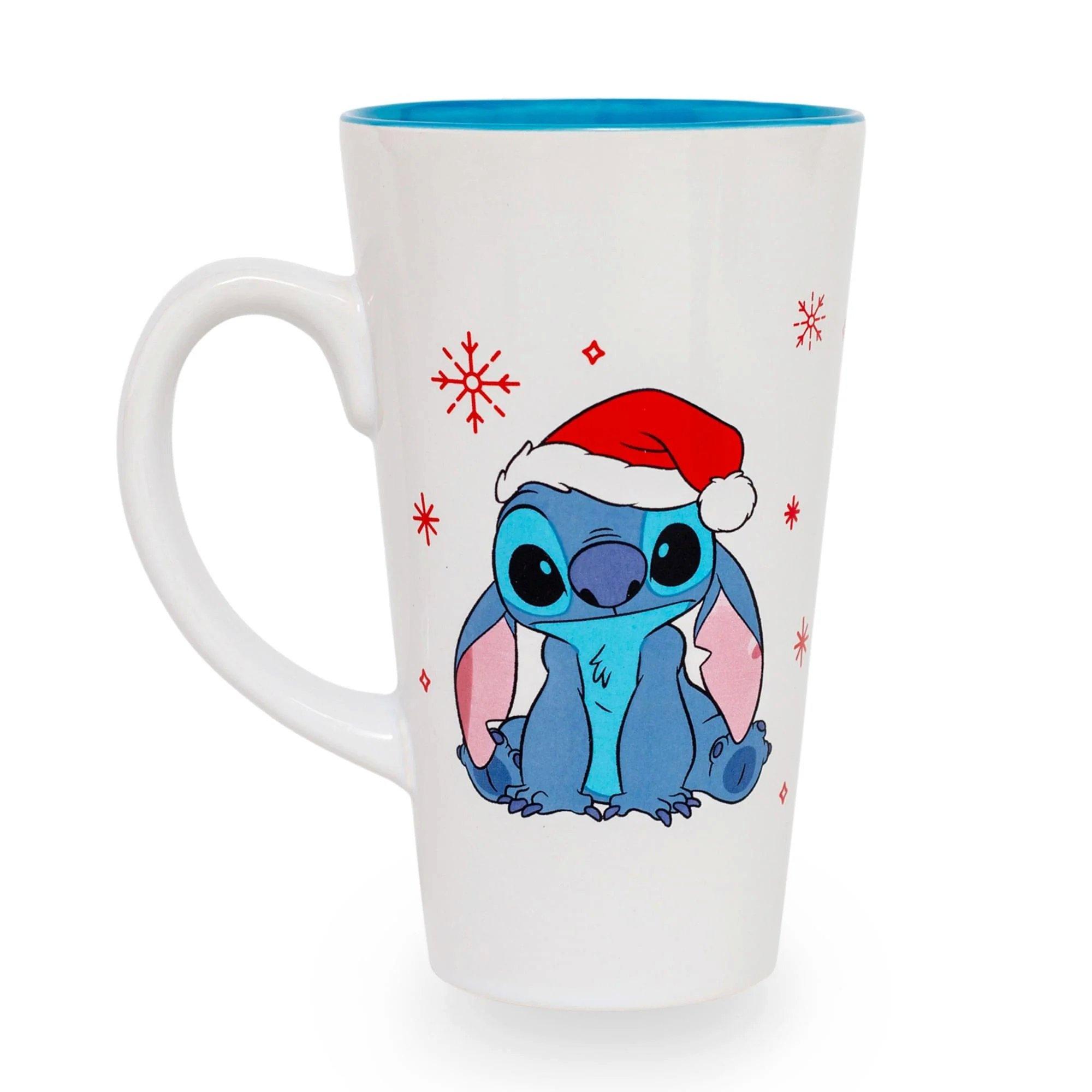 Toynk Disney Lilo and Stitch Santa Hat Ceramic Latte 20oz.Mug