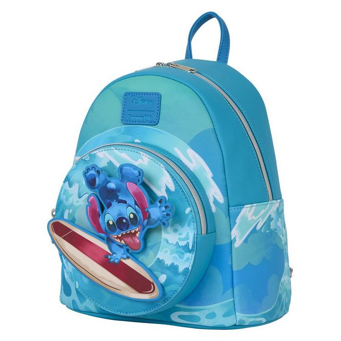 disney loungefly mini backpack blue The Minnie Mouse Classic Series - Iridescent Sky and a quirky duck character for a unique look Loungefly Disney Stitch Flower Crown