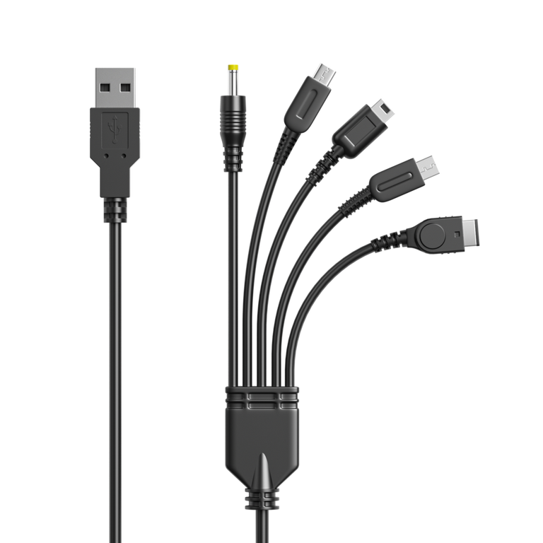 GameStop Video Game 5 in 1 Charging Cable for Nintendo Wii Nintendo Wii, U, DS, GBA SP, and PSP GameStop Exclusive