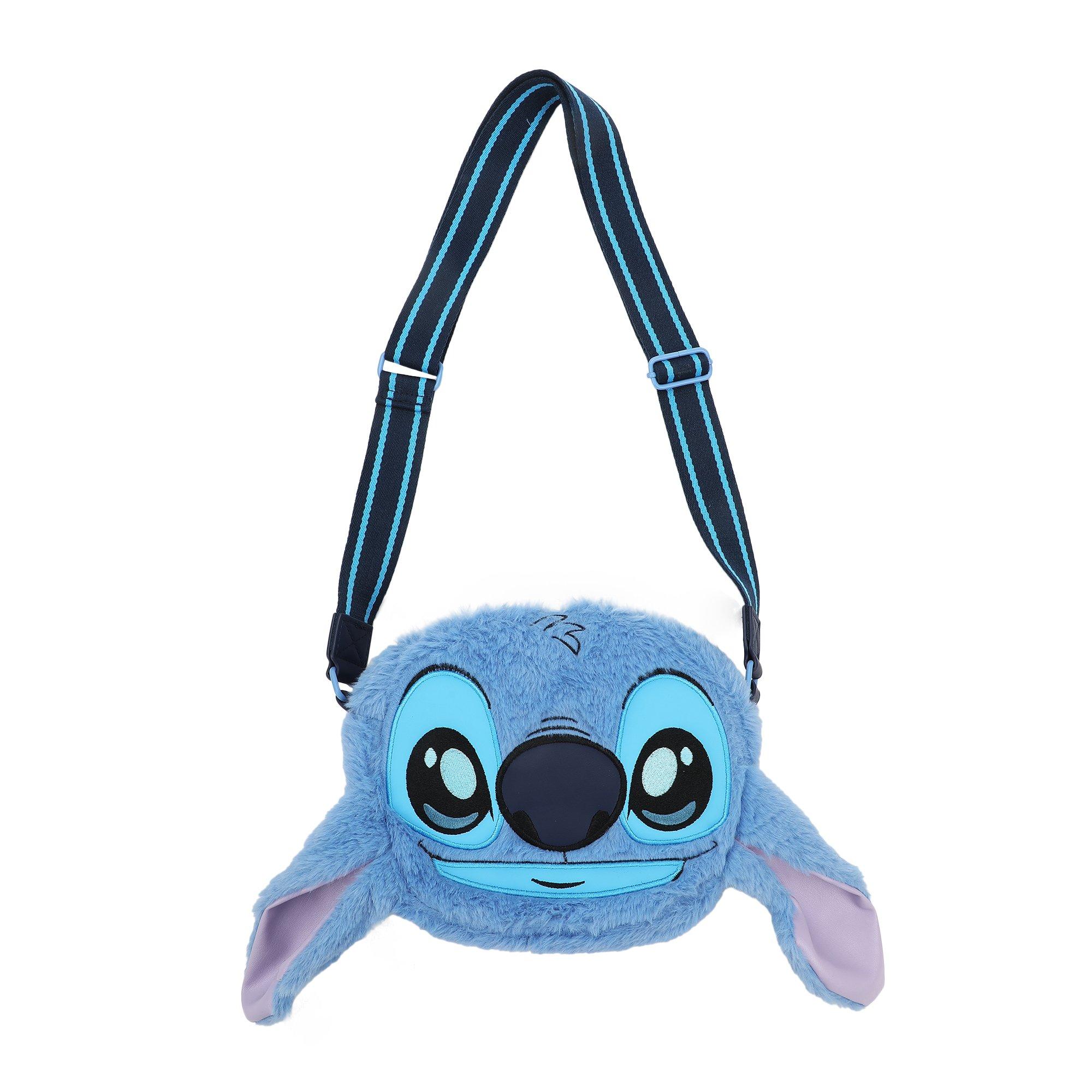 ◇ILLIGO◇ Love Stitch Shoulder Bag Blue Lilo and Stitch Plush Crossbody Bag with Adjustable Straps