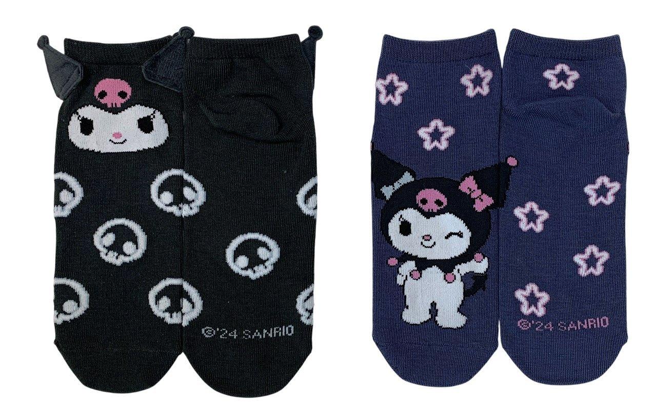 Sanrio Kuromi Women’s Ankle Socks with 3D Ears 2-Pack GameStop Exclusive