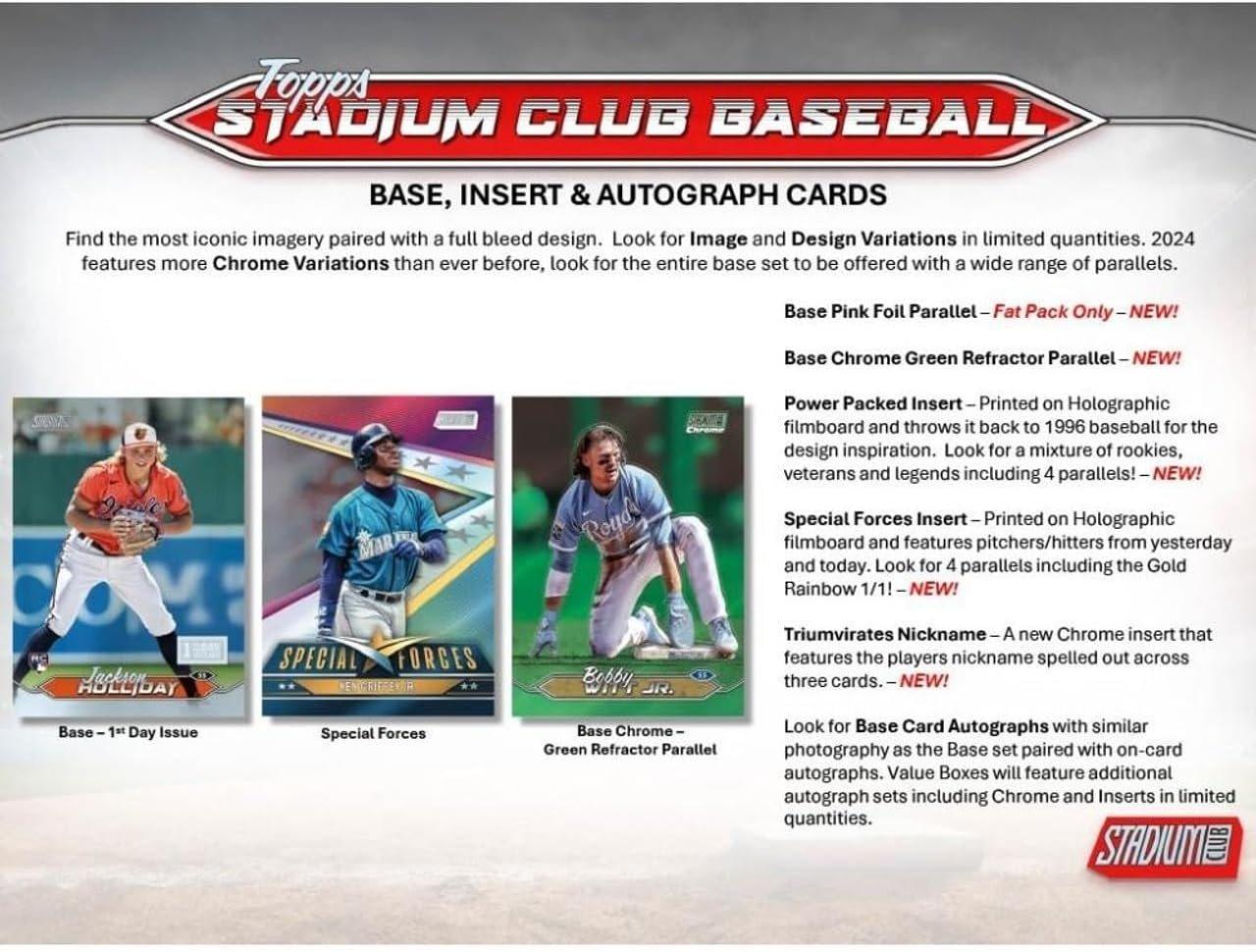 2024 Topps Stadium Club MLB Baseball Fat Pack