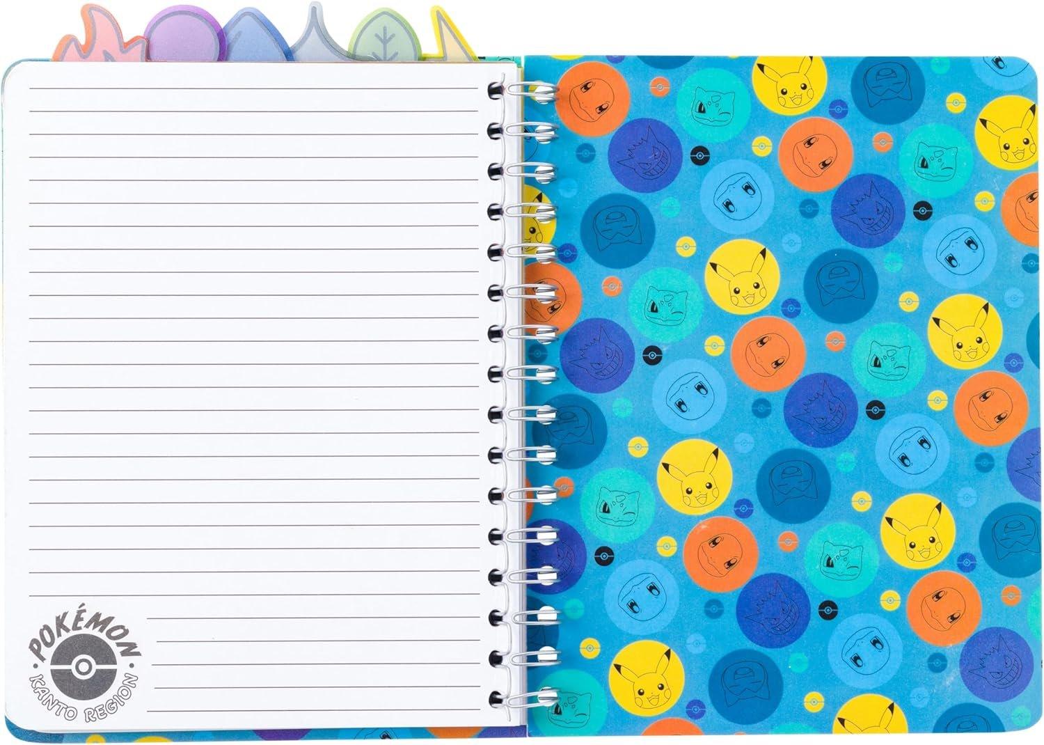Pokemon Kanto Region Pokemon And Map 6.5 x 8.5-In Tabbed Spiral Journal