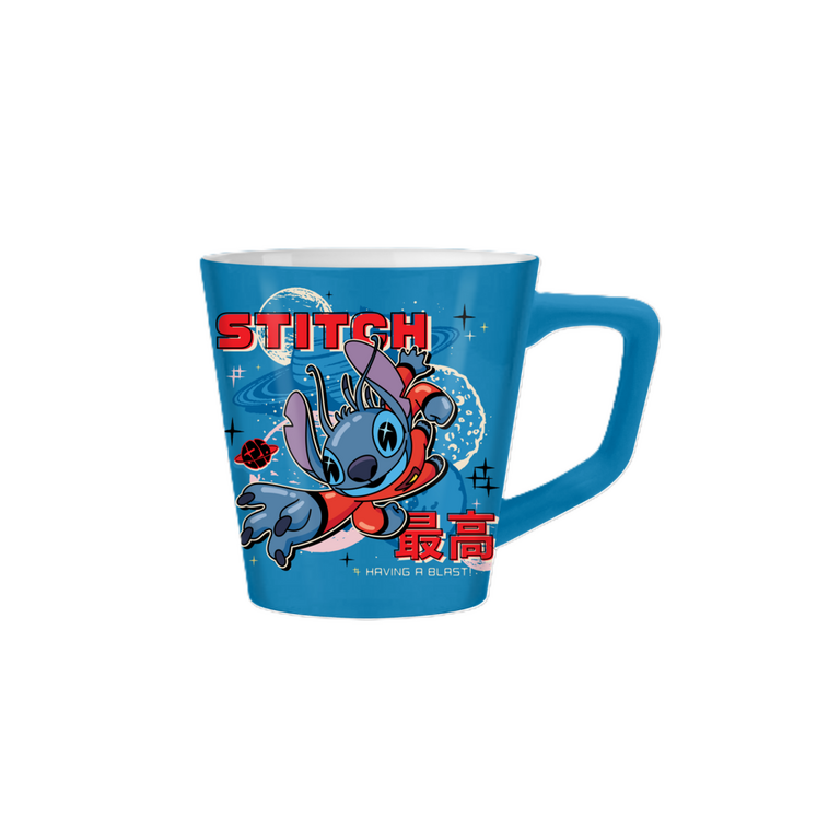 Stitch Space Scout Space Suit Leap  17oz Wide Latte Ceramic Mug