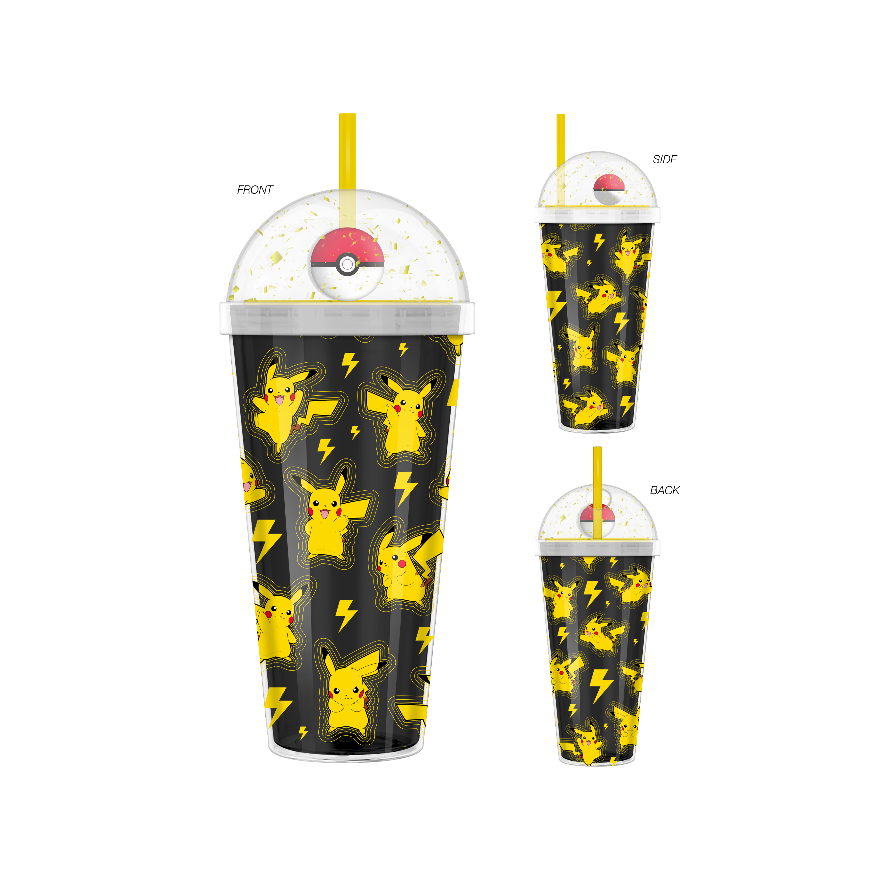 Pokemon Pikachu Lightning Pattern 24oz Dome Top Travel Tumbler