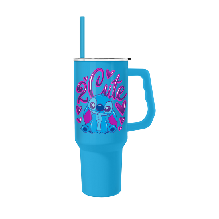 Lilo and Stitch Airbrush 2 Cute 40oz Stainless Steel Tumbler with Handle