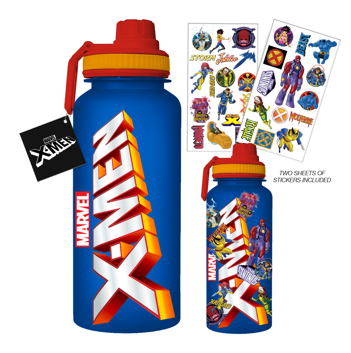Marvel X-Men Logo 32oz Water Bottle and Sticker Set | GameStop