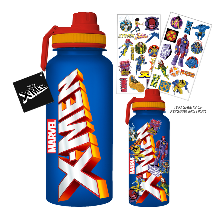 Marvel X-Men Logo 32oz Water Bottle and Sticker Set | GameStop