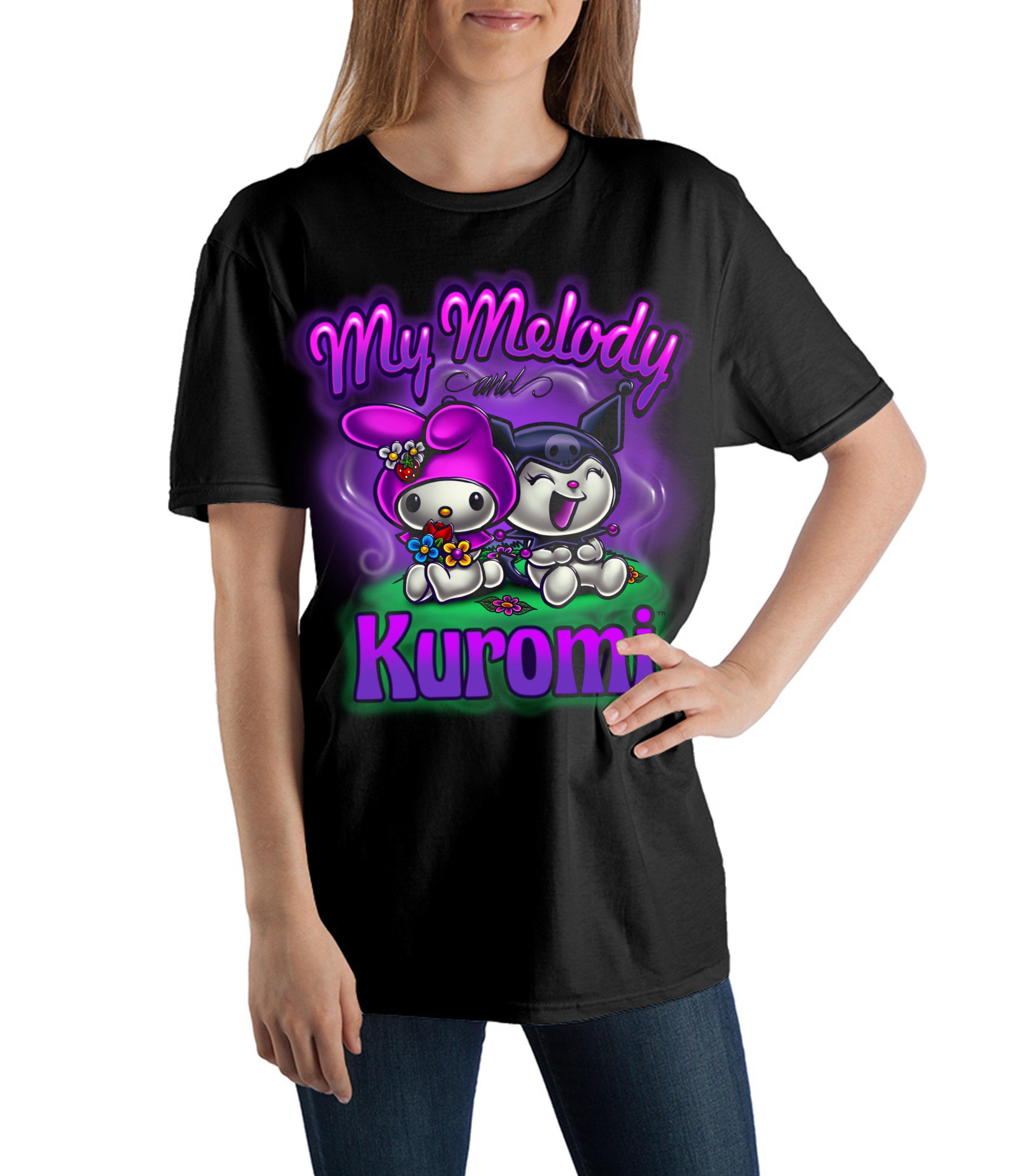 Sanrio Kuromi and My Melody Black and Pink Unisex Graphic T-Shirt GameStop Exclusive, Size: Medium