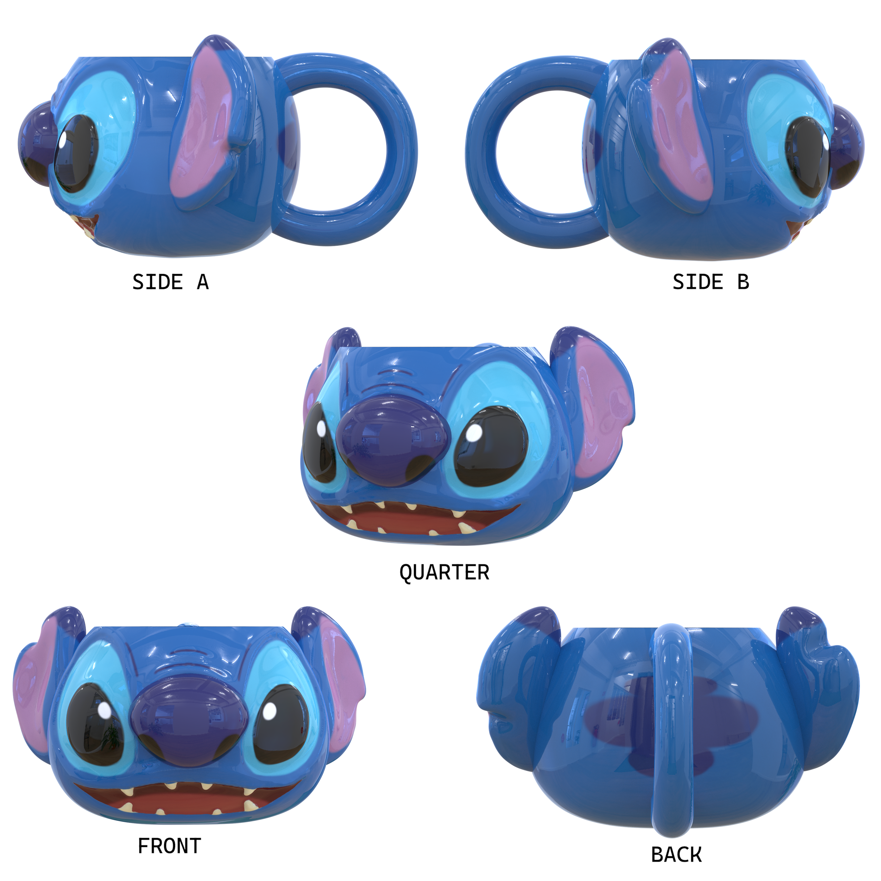 Lilo and Stitch - Stitch Face Ceramic 3D Sculpted 20oz Mug