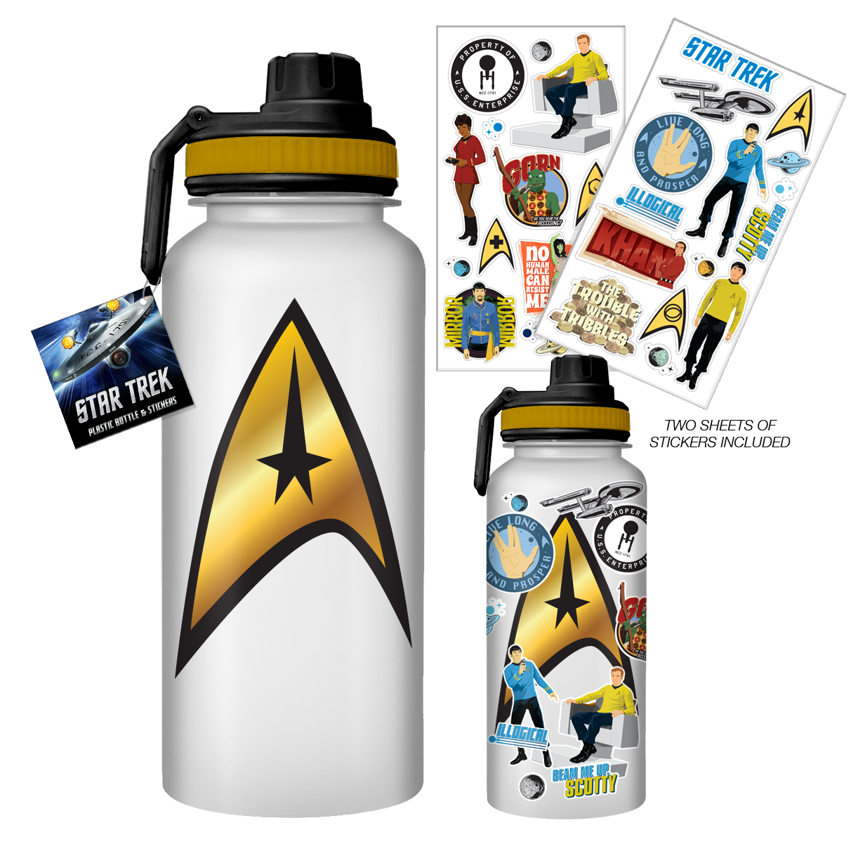 Star Trek Delta Logo And Icons 32oz Twist Spout Plastic Water Bottle