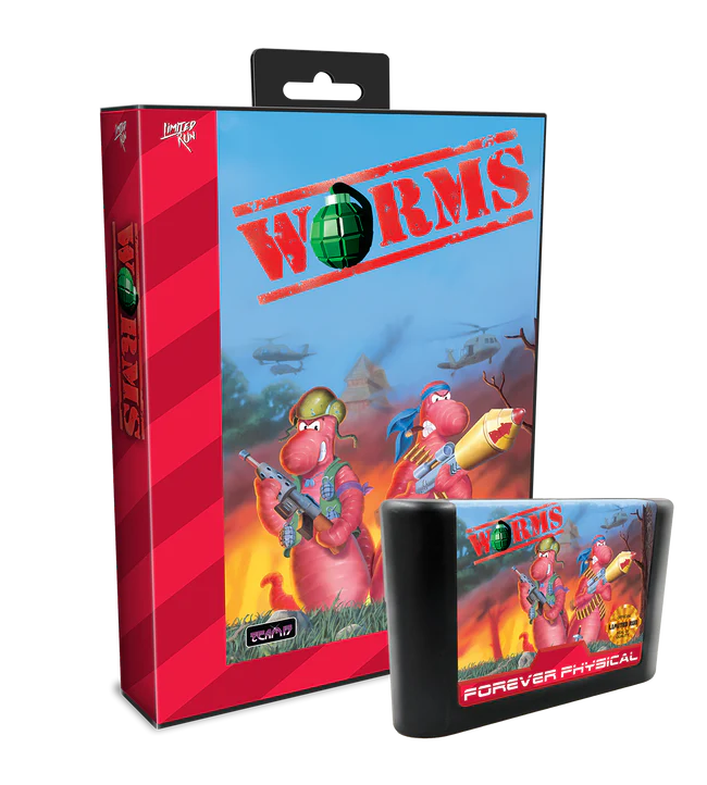 Worms (Limited Run Games) Black Cart - Sega Genesis