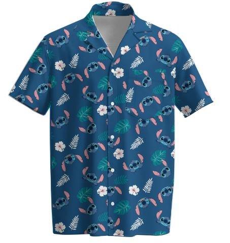 Disney Lilo and Stitch - Stitch Woven Tropical Short Sleeve Unisex Button Up Shirt GameStop Exclusive, Size: Small, Hybrid Apparel