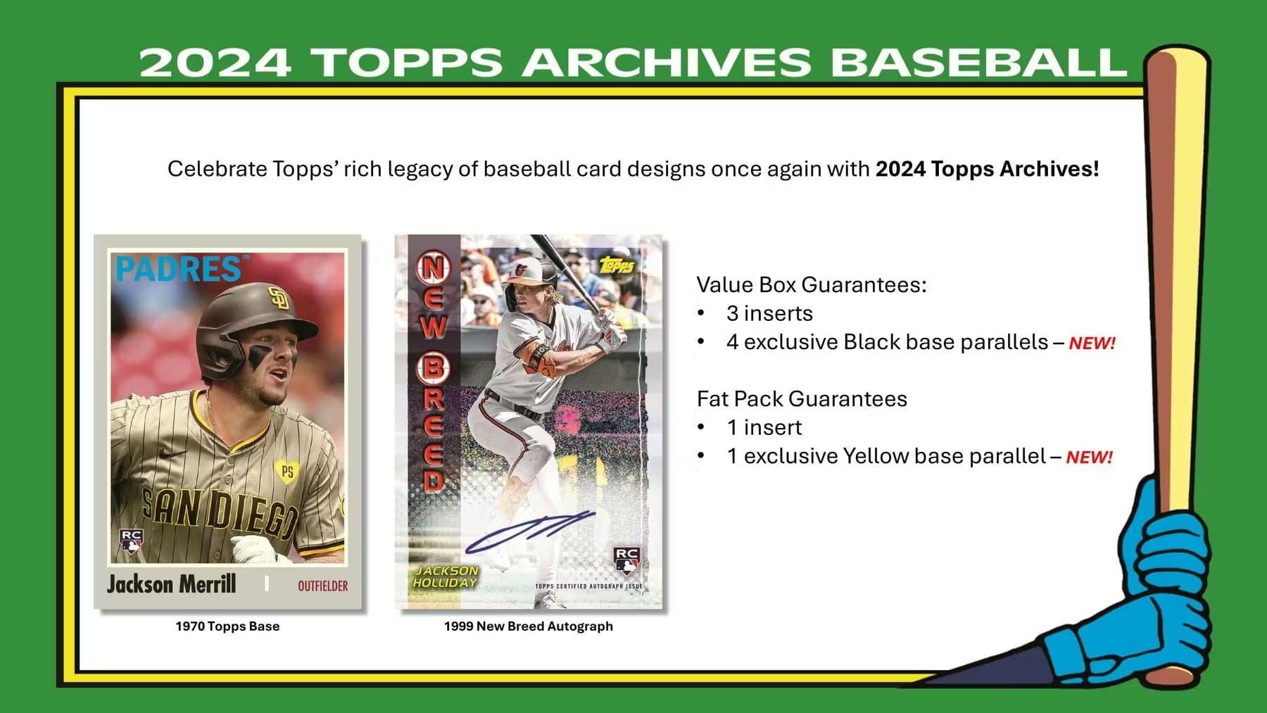 2024-25 Topps Archives MLB Baseball Value Box