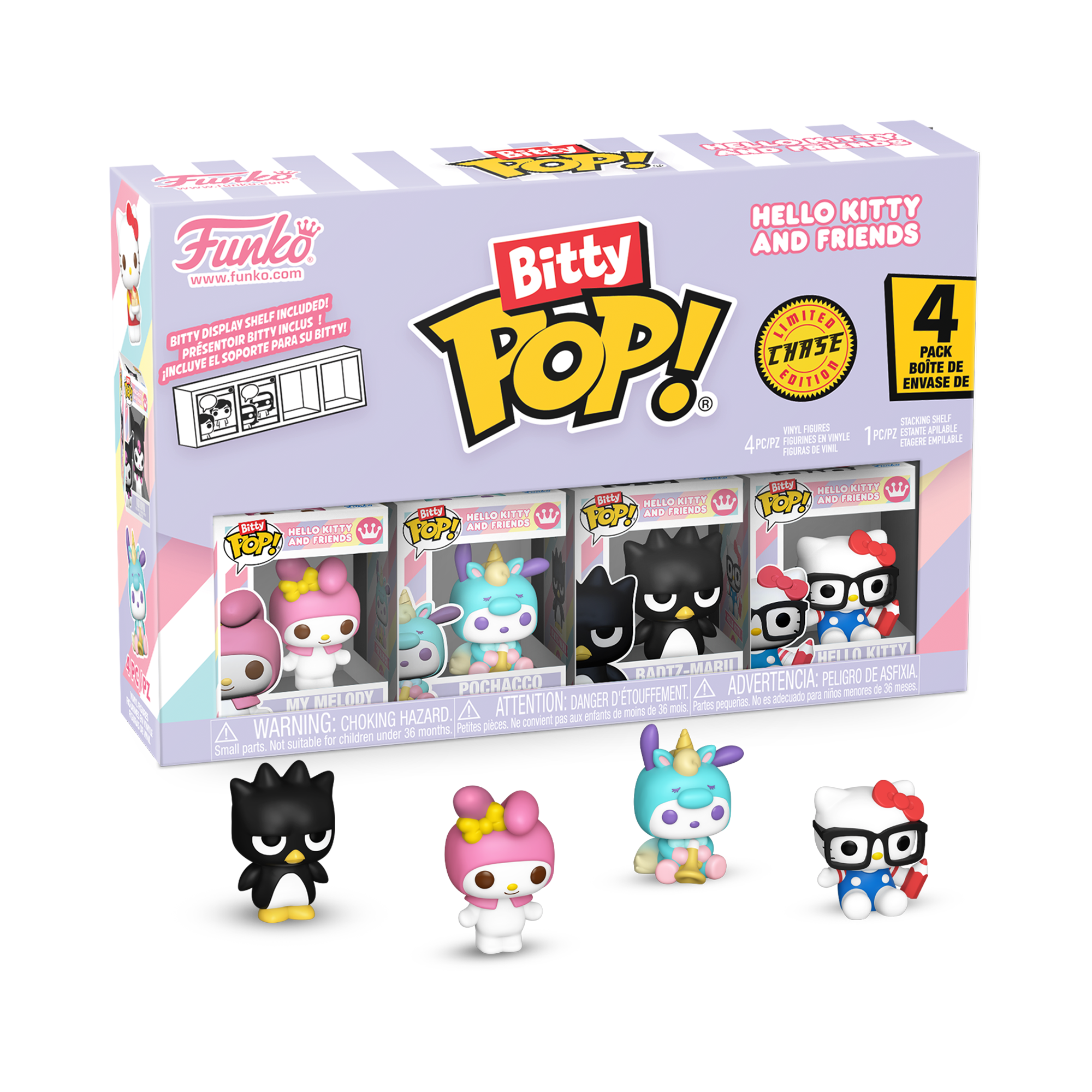 Funko Bitty POP! Sanrio Hello Kitty and Friends Vinyl Figure Set 4-Pack (My Melody, Pochacco, Badtz-Maru