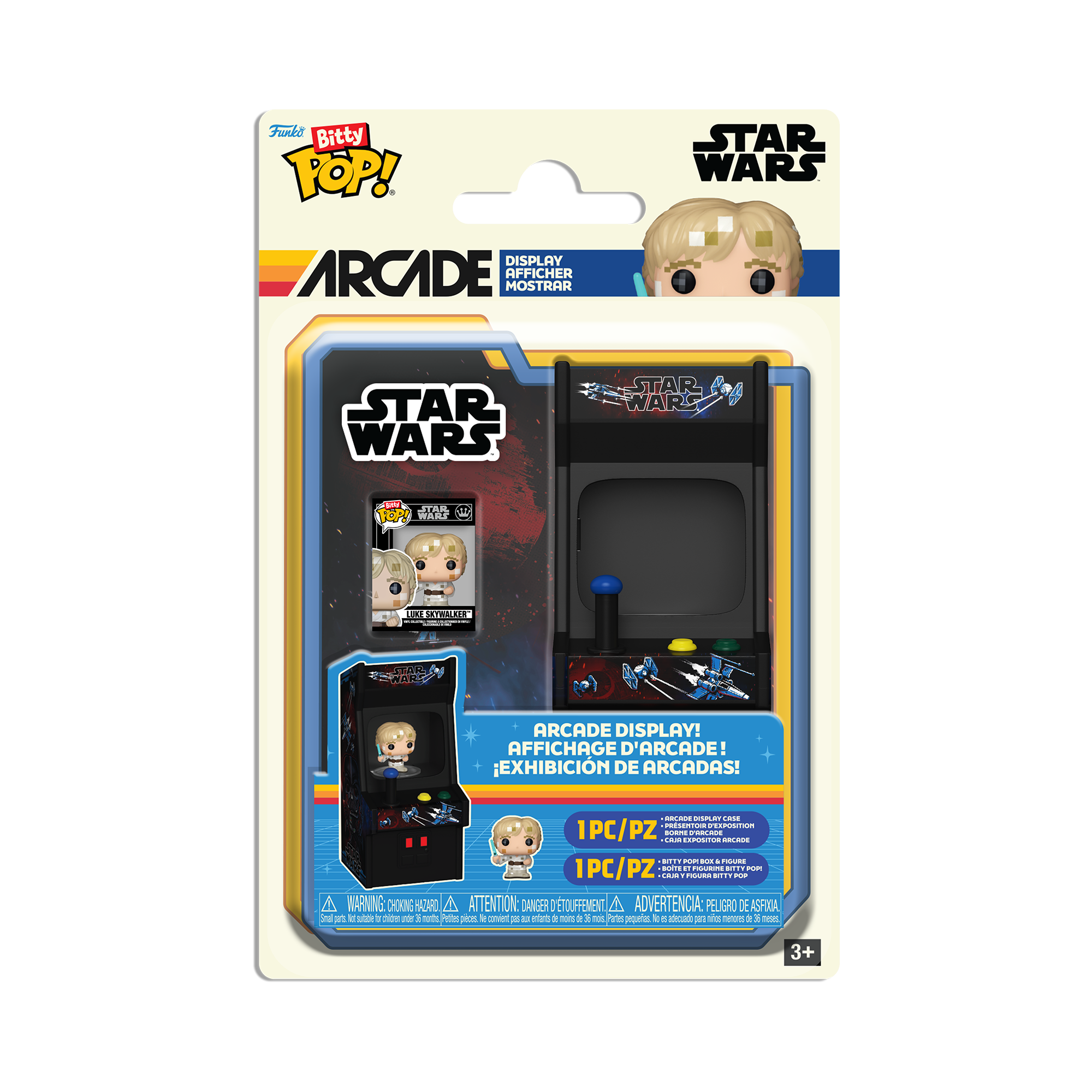 Funko Bitty POP! Star Wars Luke Skywalker and Arcade 0.9 and 3.5-in Vinyl Figure Set