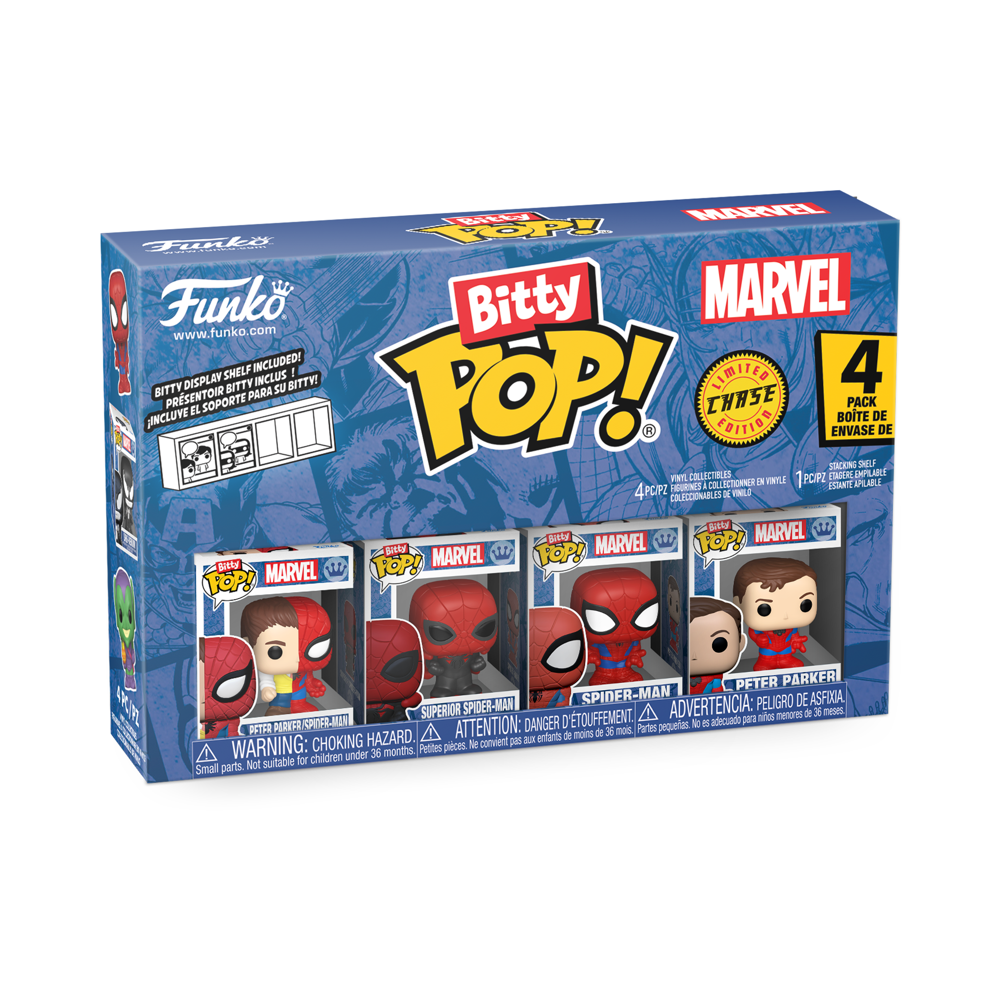 Funko Bitty POP! Marvel Vinyl Figure Set 4-Pack (Peter Parker, Superior Spider-Man, Spider-Man