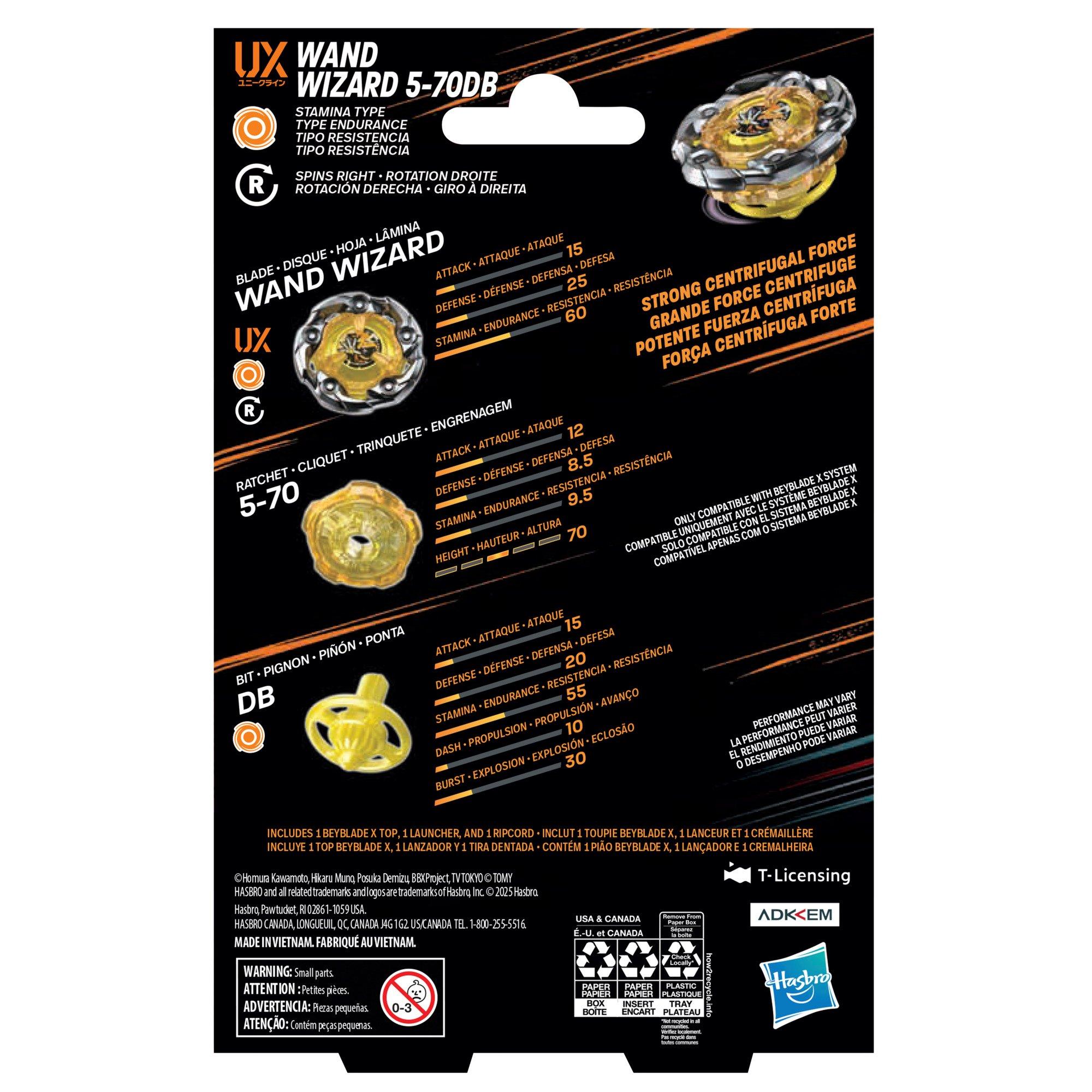 Beyblade X Wand Wizard 5-70DB UX Booster Pack Set