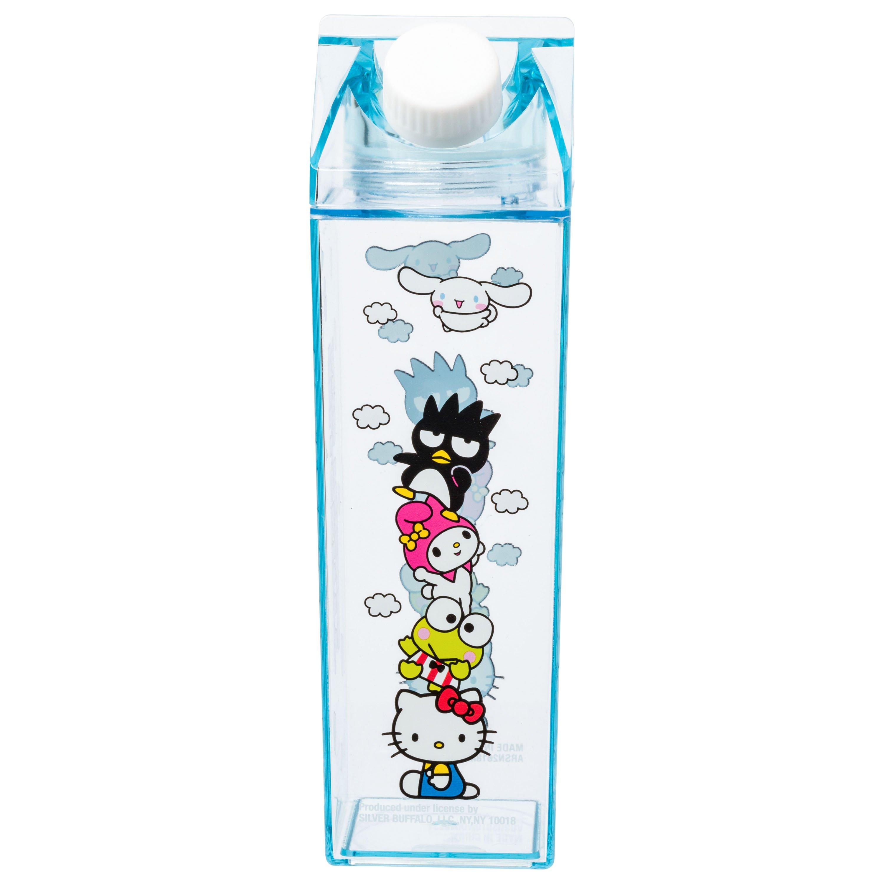 Sanrio Hello Kitty and Friends Stacked Friends and Clouds 16.2oz Plastic Milk Carton Bottle
