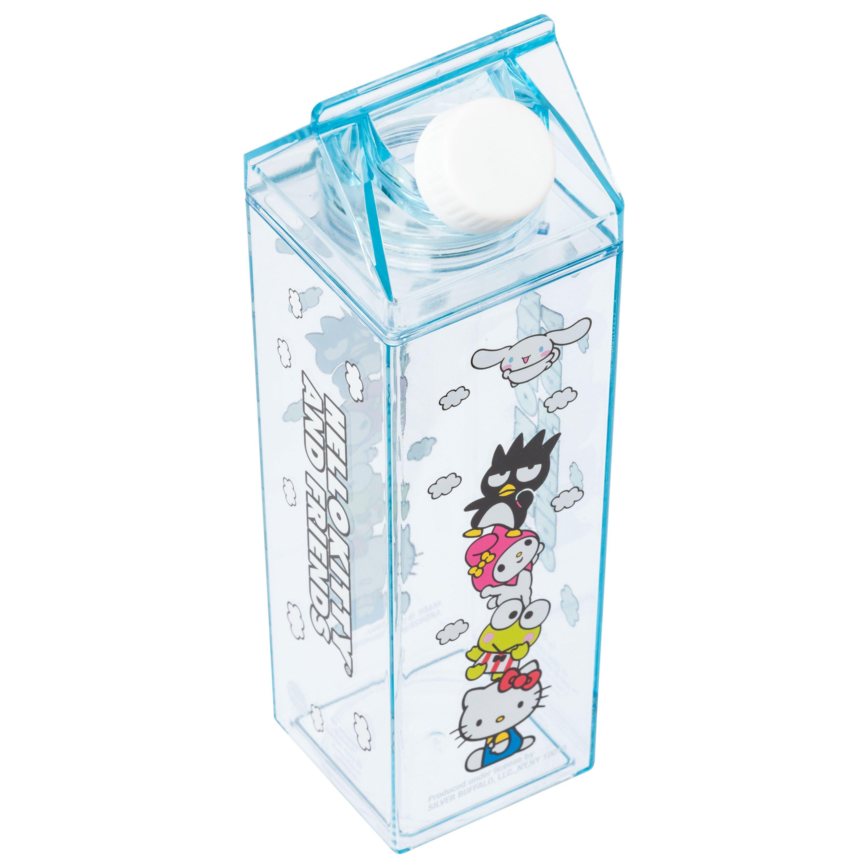 Sanrio Hello Kitty and Friends Stacked Friends and Clouds 16.2oz Plastic Milk Carton Bottle