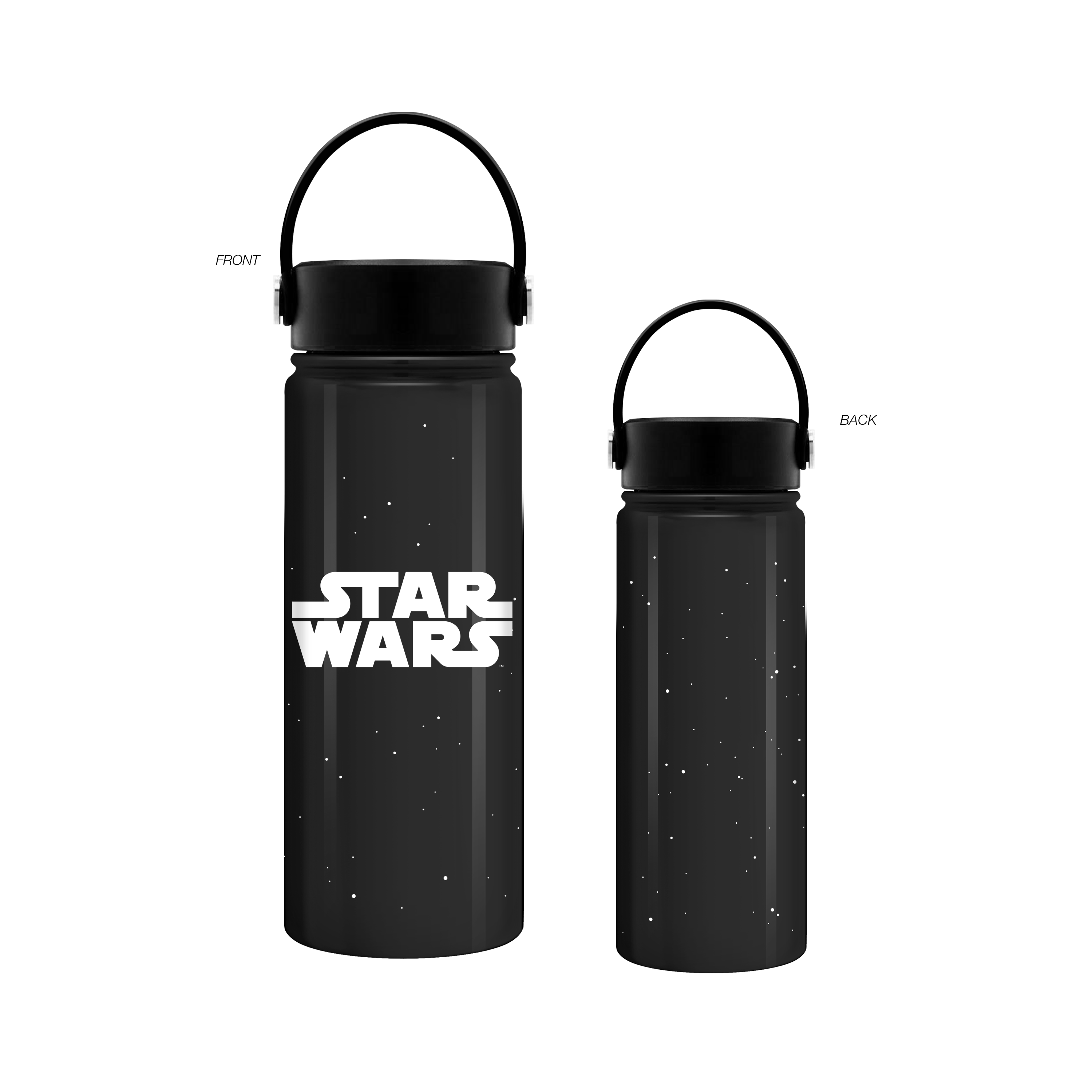 Star Wars Logo and Stars Stainless Steel Water 20oz. Bottle with
