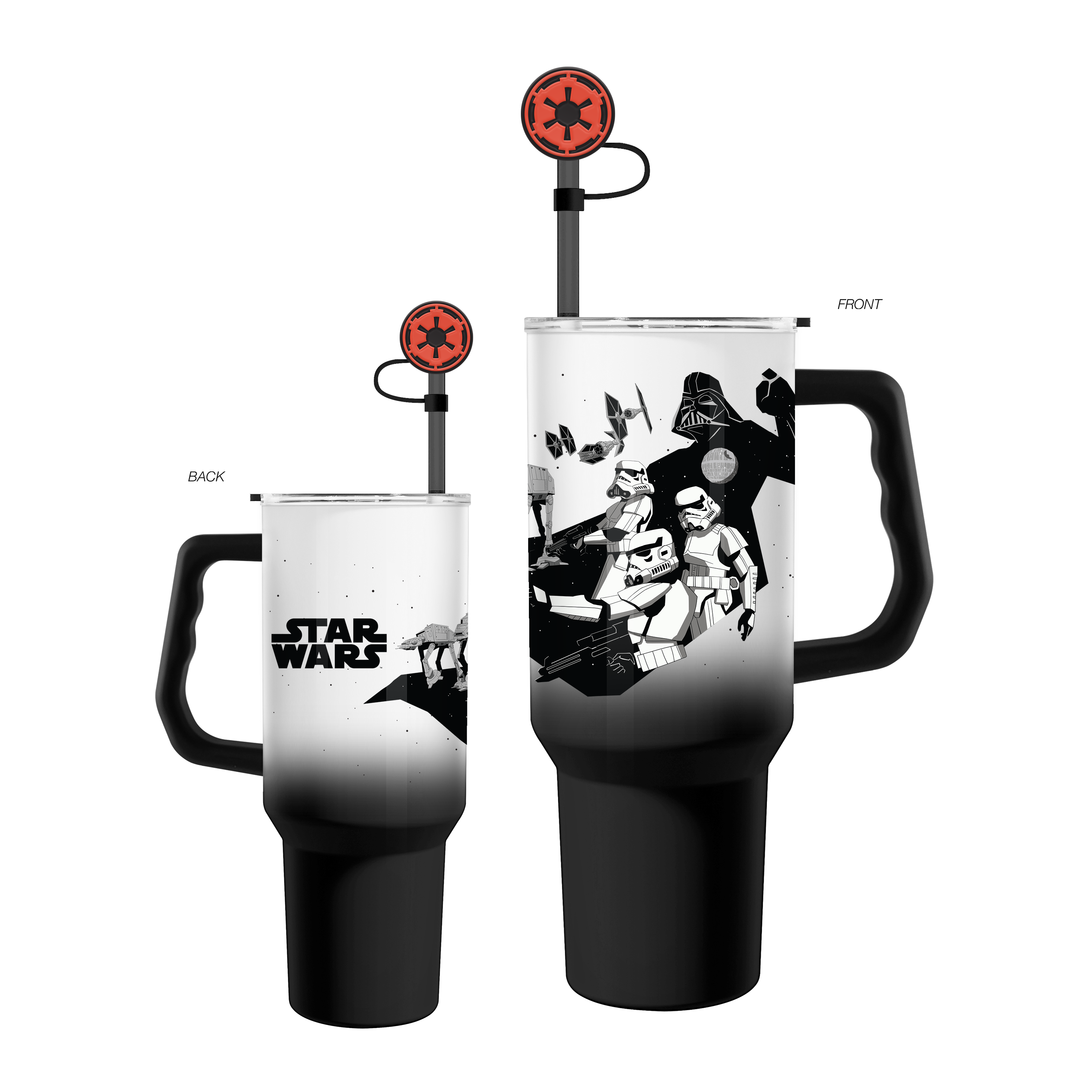 Star Wars Hip Street Dark Side Vader 40 oz Stainless Steel Tumbler with Straw Cover Cap