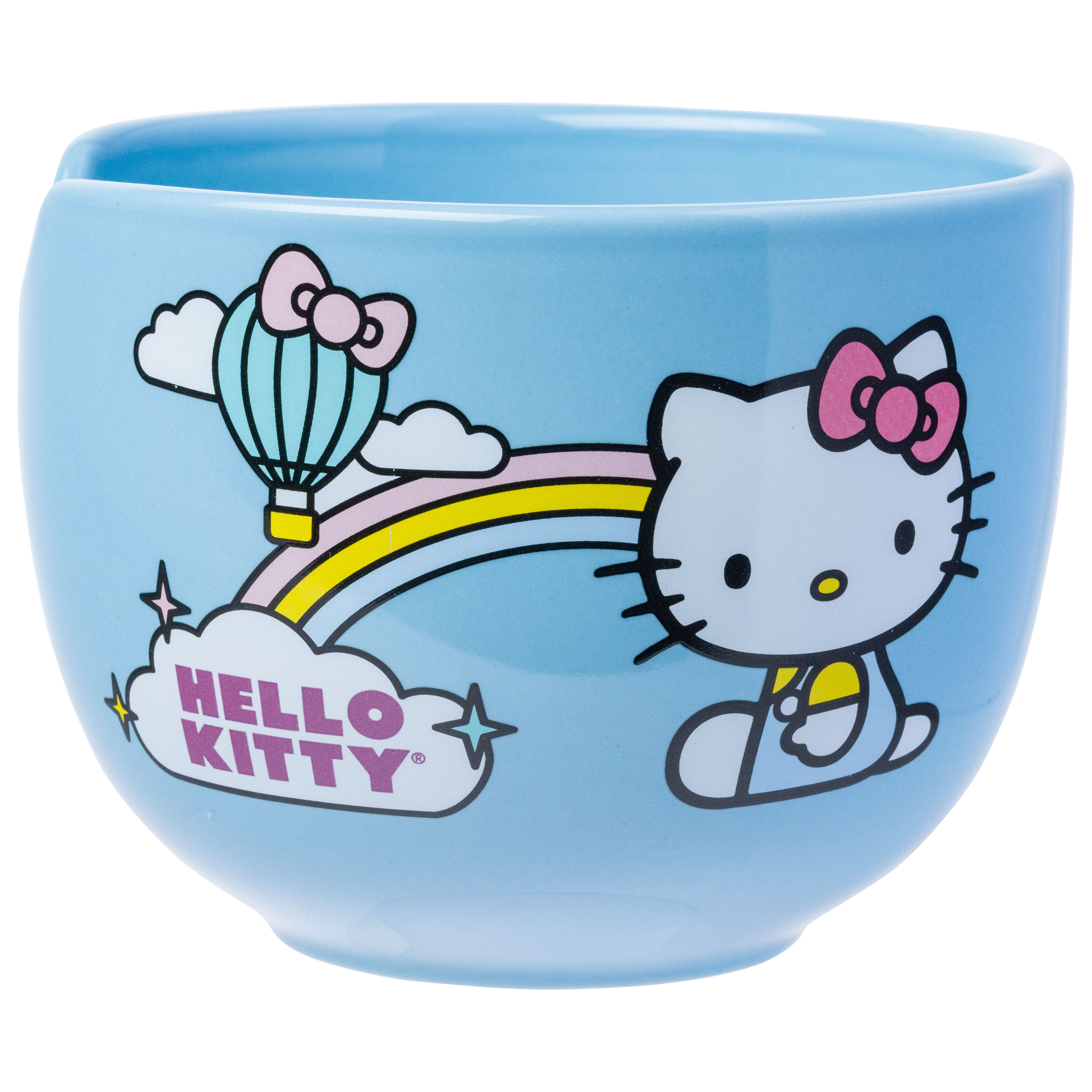 Sanrio Hello Kitty Seize The Moment Rainbow 20oz Ceramic Ramen Bowl with Chopsticks