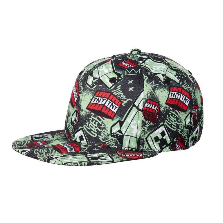 Minecraft Creeper TNT Printed Snapback Hat GameStop Exclusive