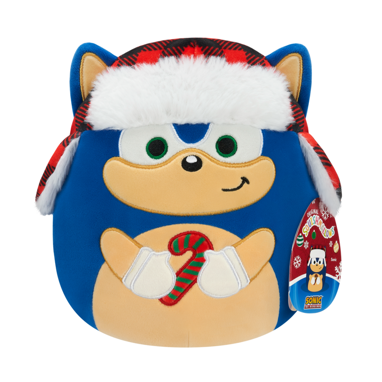 Squishmallows Sonic the Hedgehog ぬいぐるみ Squishmallows Sonic the Hedgehog Sonic with Hat and Candy Cane 8