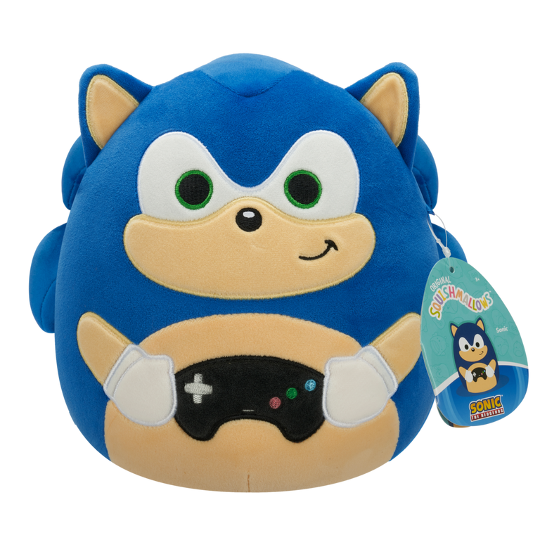 Squishmallows Sonic the Hedgehog Sonic Holding Gamer Console 8-in Plush