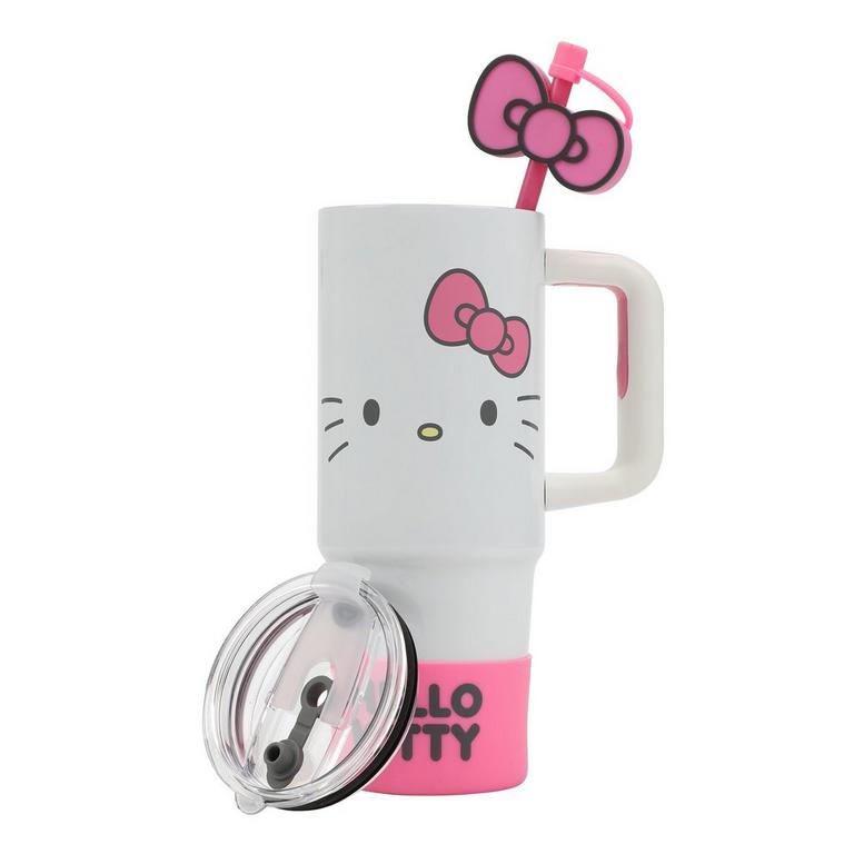 Sanrio Hello Kitty Stainless Steel with Pink Straw Charm and