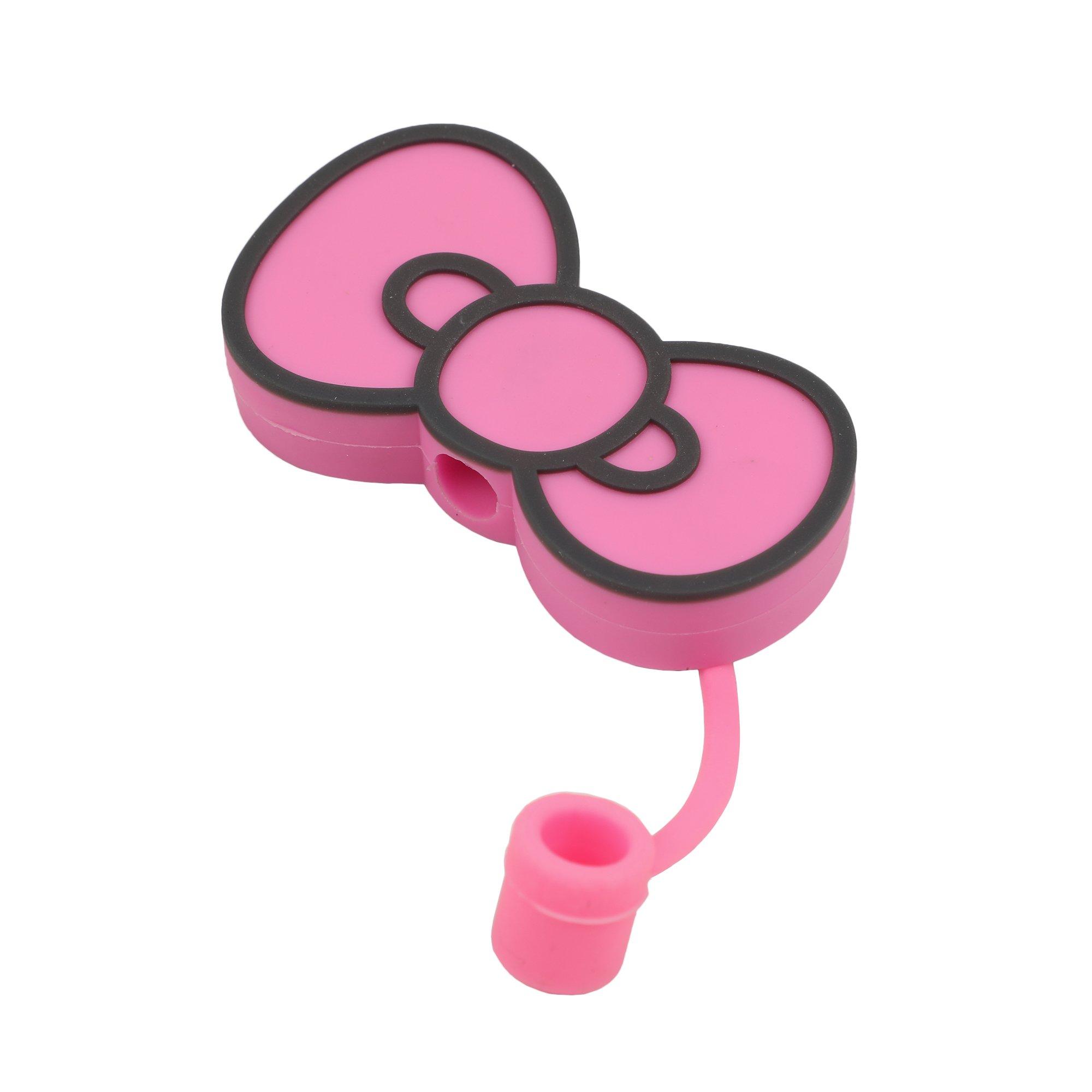 Sanrio Hello Kitty Stainless Steel with Pink Straw Charm and Silicone Boot