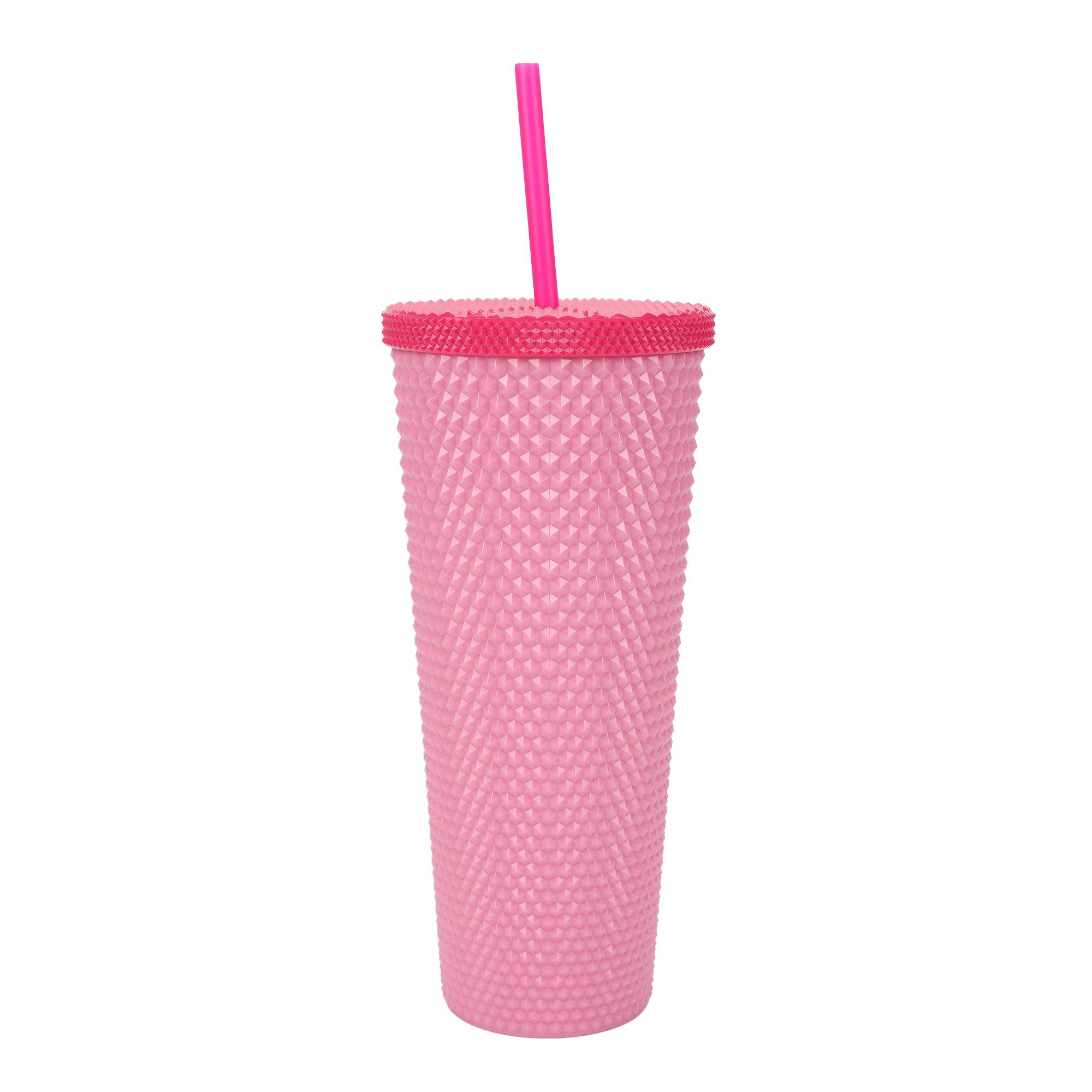 Hello Kitty Face PInk Spiked Tumbler with Straw