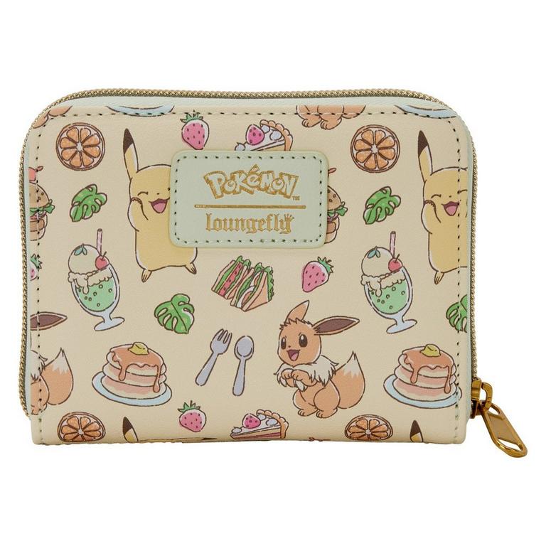 Loungefly Pokemon Cafe Pikachu and Eevee Food Zip Around Wallet