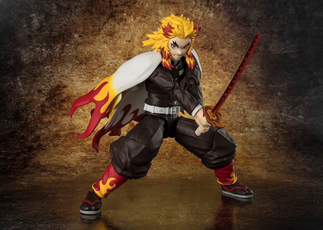 Bandai Demon Slayer: Kimetsu no Yaiba S.H. Figuarts Tamashii Nations Kyojuro Rengoku Figure