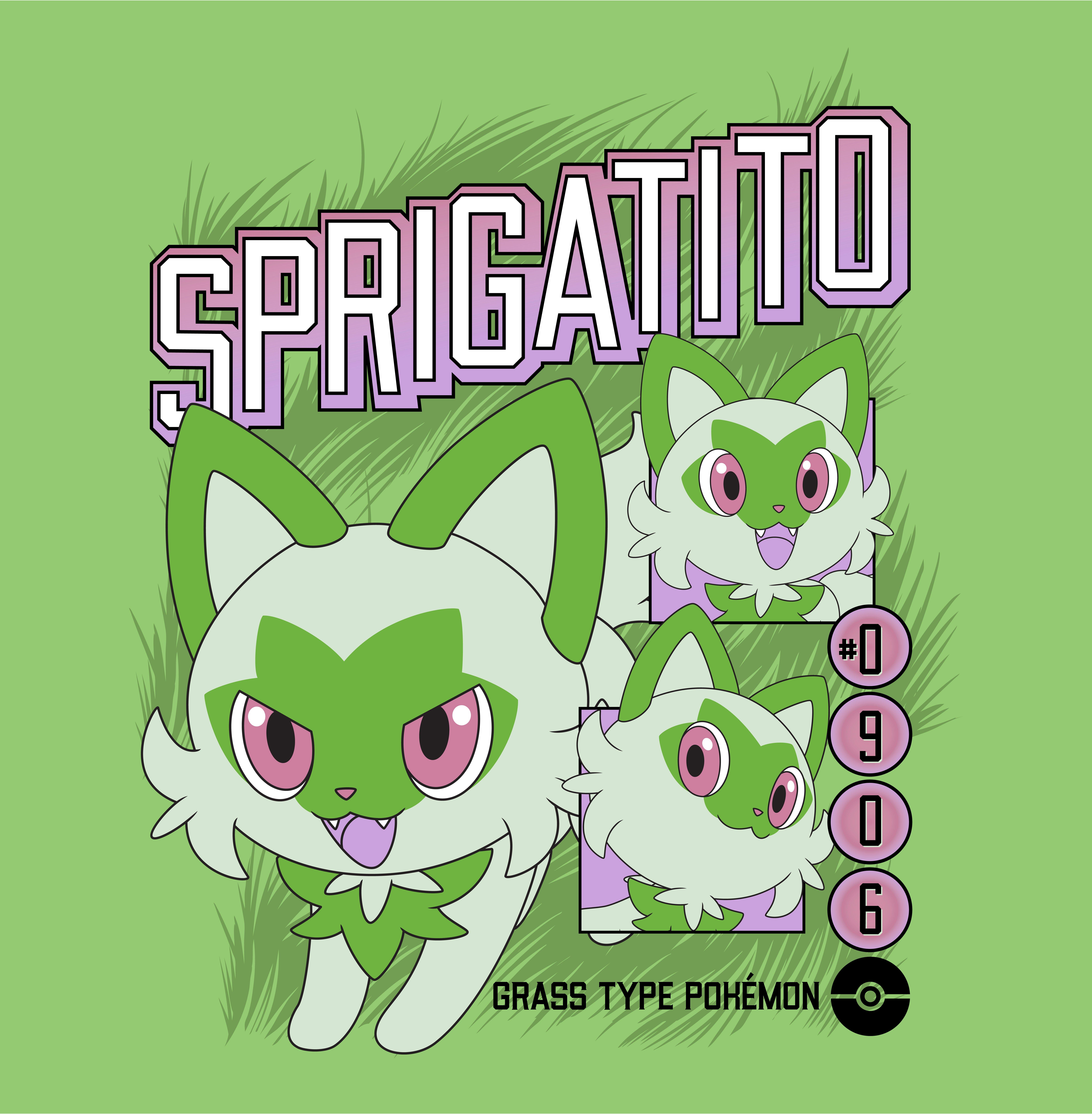 Pokemon Sprigatito Unisex Short Sleeve Graphic T-Shirt GameStop Exclusive