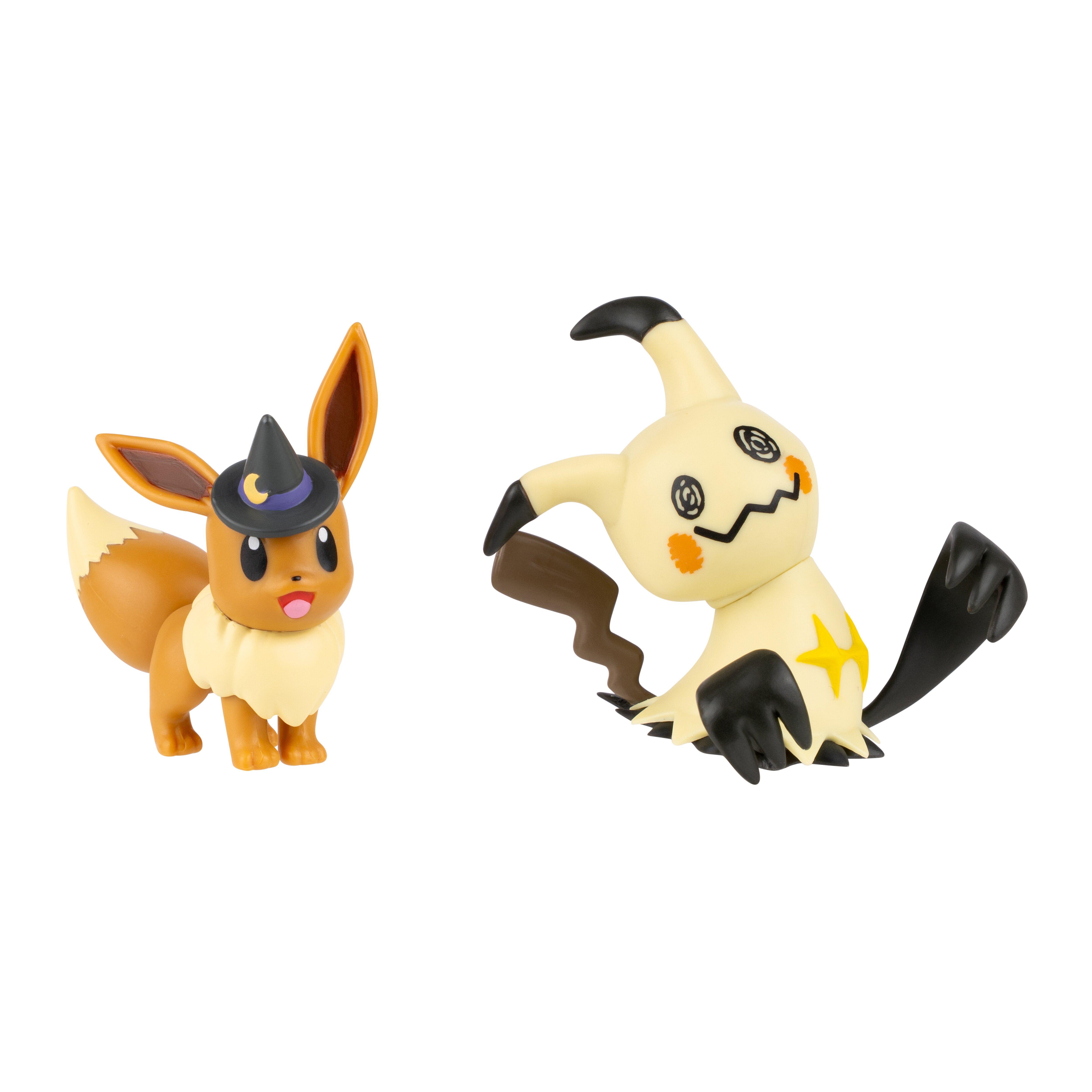 Jazwares Pokemon Eevee and Mimikyu 2-in Battle Figures 2-Pack