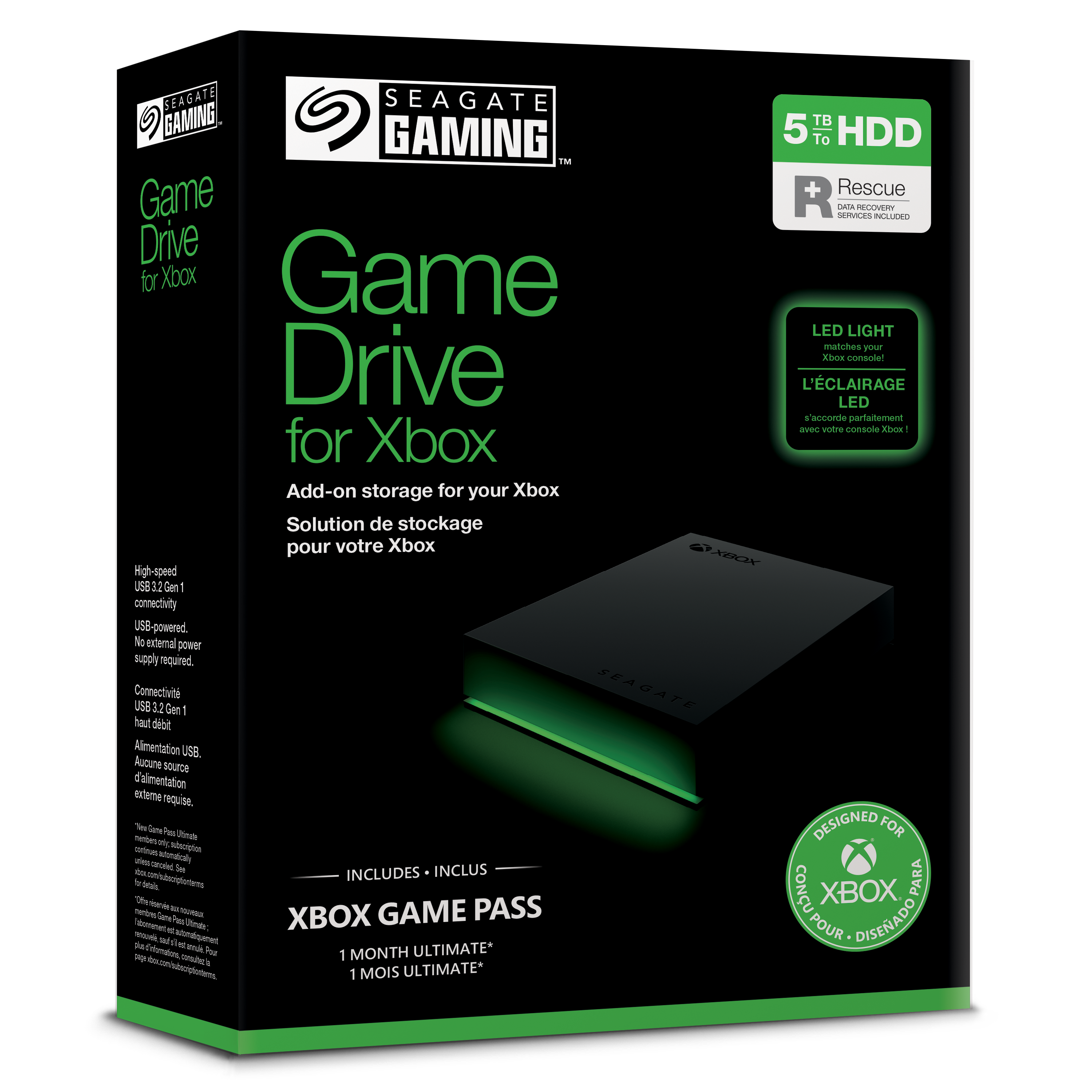 Seagate Game Drive 5TB for Xbox Series X/S, Xbox One - Black